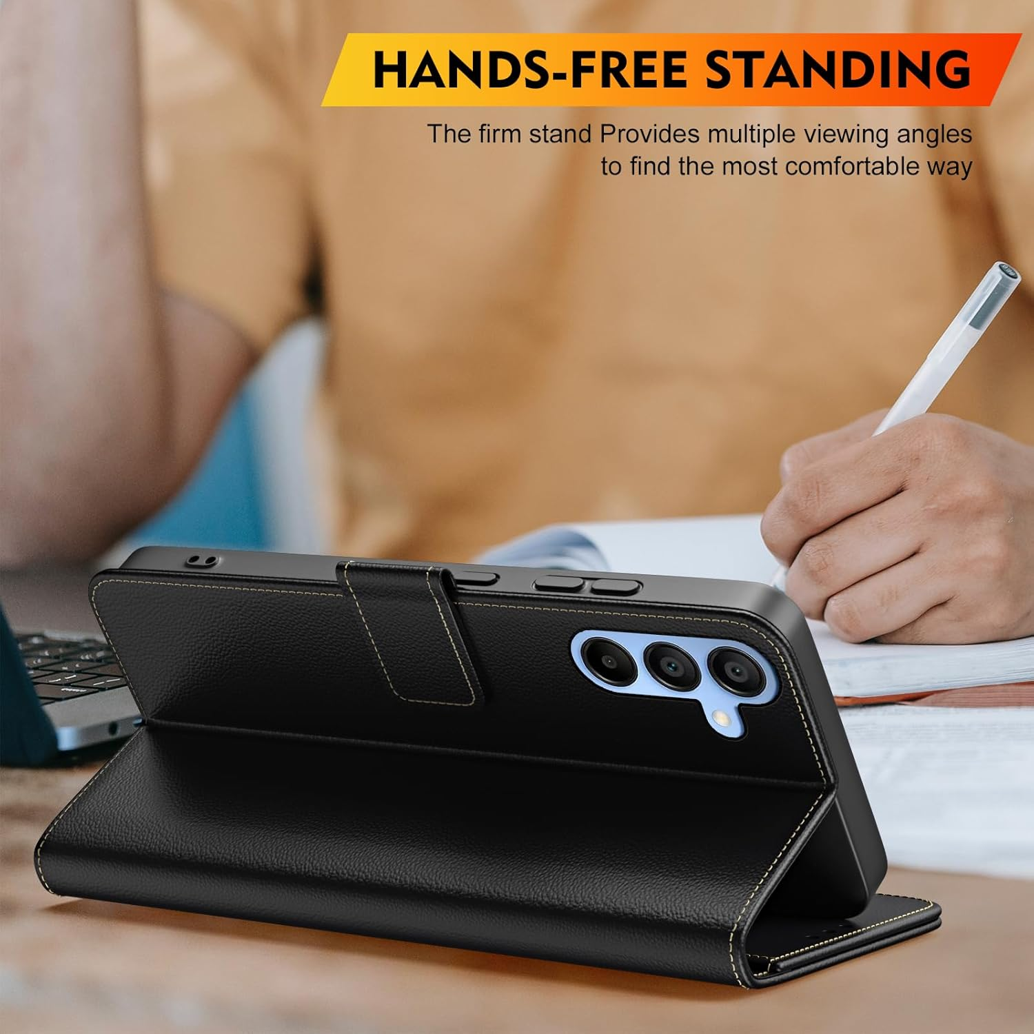 TQIAHF Mobile Phone Case for Samsung Galaxy S25 5G / S24 5G Flip Case with Screen Protector Glass Protection Leather Folding Flip Cover Case Protective Case Card Slot Complete Protection Mobile Phone image number 6