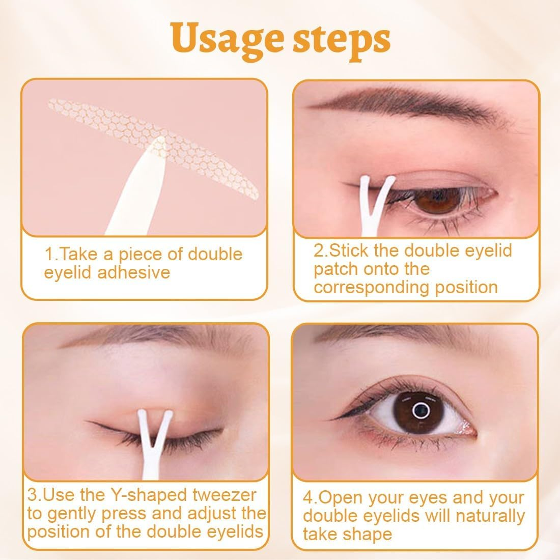 JEYORZY Pack of 1200 Slip-On Eyelids Stripes Invisible Tapes with Tools, Good Adhesion, Slip-On Eyelid Tapes, Waterproof, Traceless Eyelid Tapes image number 4