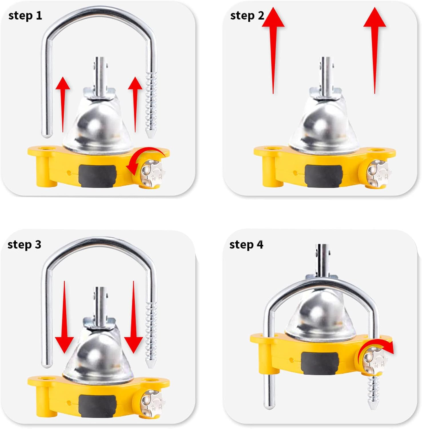 Trailer Coupler Lock U Shaped Combination Lock for Security Universal Design with 11 Locking Positions for Better Durability image number 5