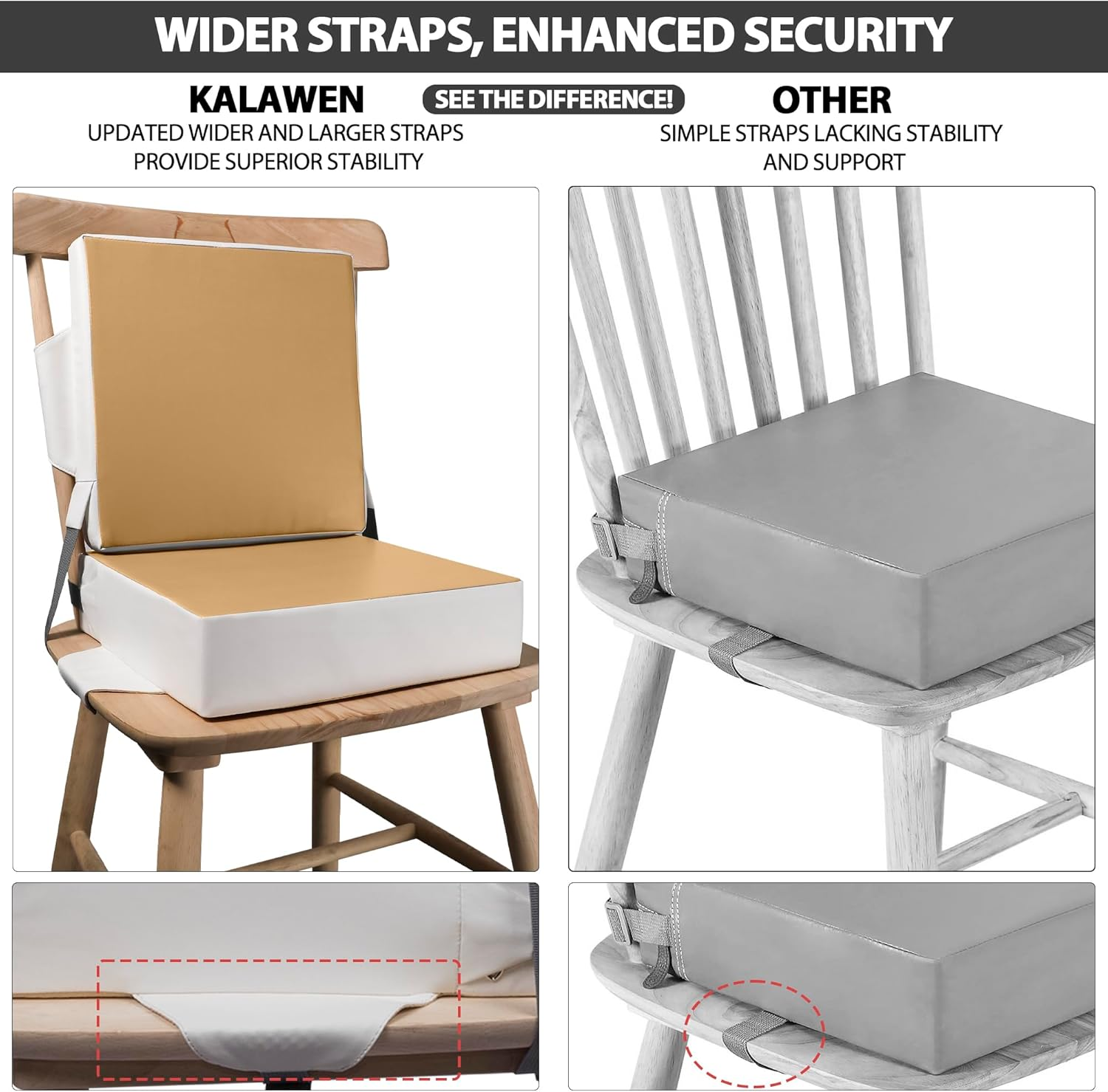 Kalawen Toddler Booster Seat for Dining Table - Khaki image number 4