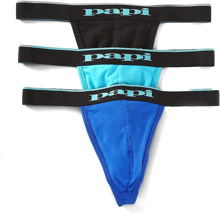 Papi Men'S 3-Pack Cotton Stretch Thong