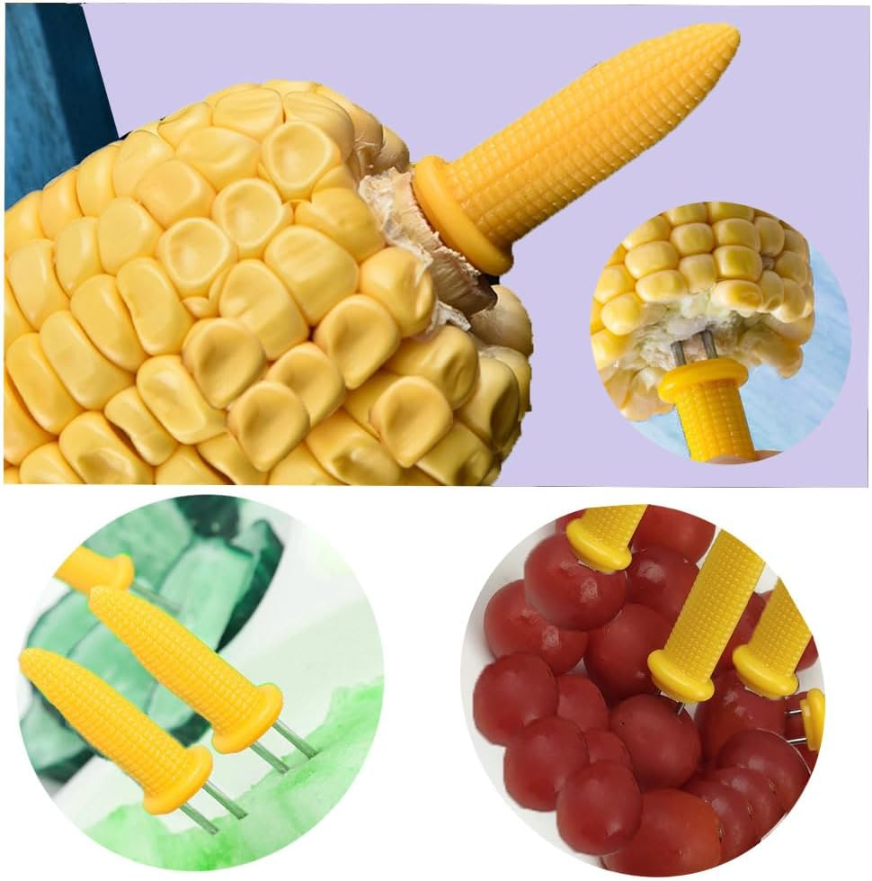 20 Pcs Corn Holders, Stainless Steel Corn Holders Set, Corn on the Cob Holders Set, Perfect for Skewers BBQ, Camping and Home Cooking