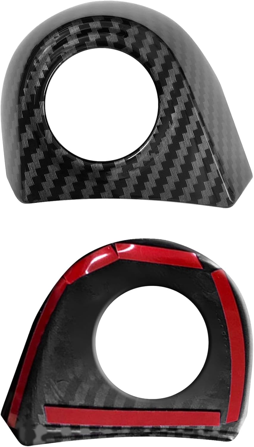 Car Engine Start Stop Push Start Button Cover Trim Compatible with 2024 Ford Ranger XL XLT Lariat Raptor, Start Cover Car Power Control Trim Ignition Starter Switch Cover (Carbon Fiber Look) image number 3