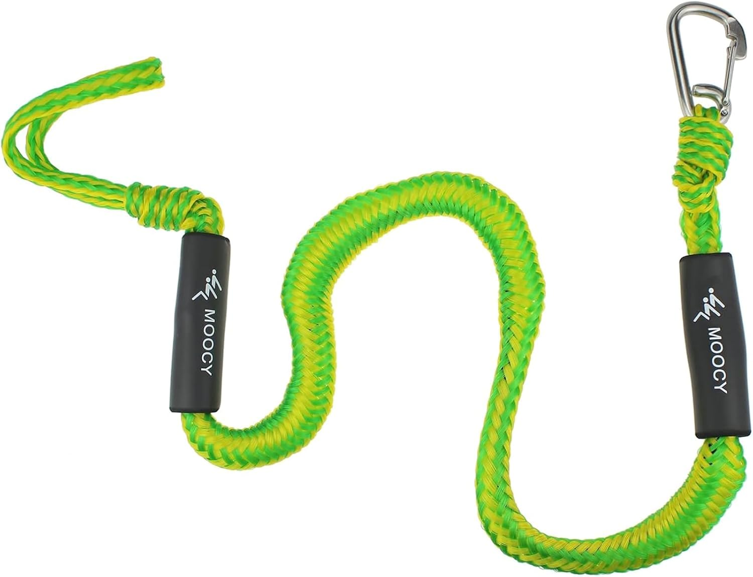 MOPHOEXII Bungee Dock Line with 316 Stainless Steel Clip for Boats Kayak Jet Ski Surfboard Pontoon (Green-2Pcs)