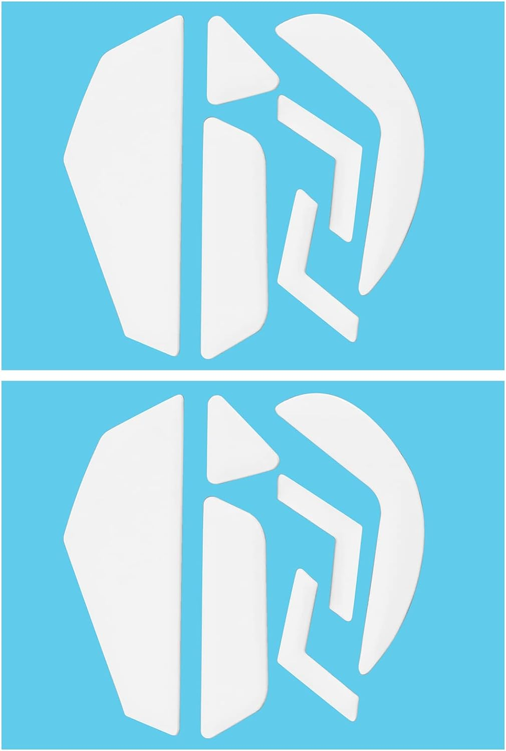 Emagtech 2 Sets Mouse Skates Feet Compatible with Logitech G502 Wireless Gaming Mouse Curved Edges Mouse Feet Mouse Accessories 0.7Mm Thickness White