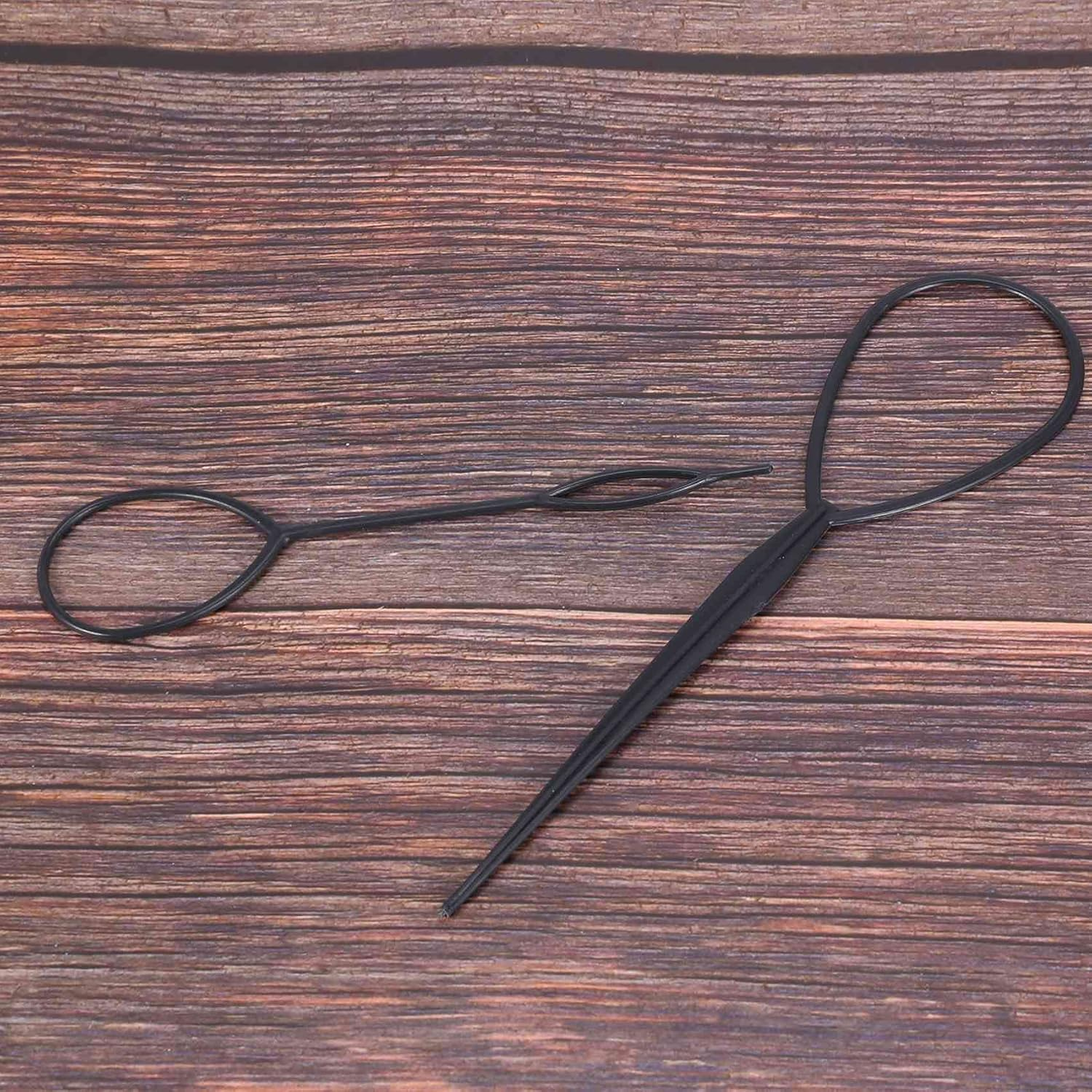 2 Pieces Dark Topsy Tail Hair Turner Styler Hairstyle Aid Hair Twister Loop Black Hair Bobbles Hair Accessories image number 2