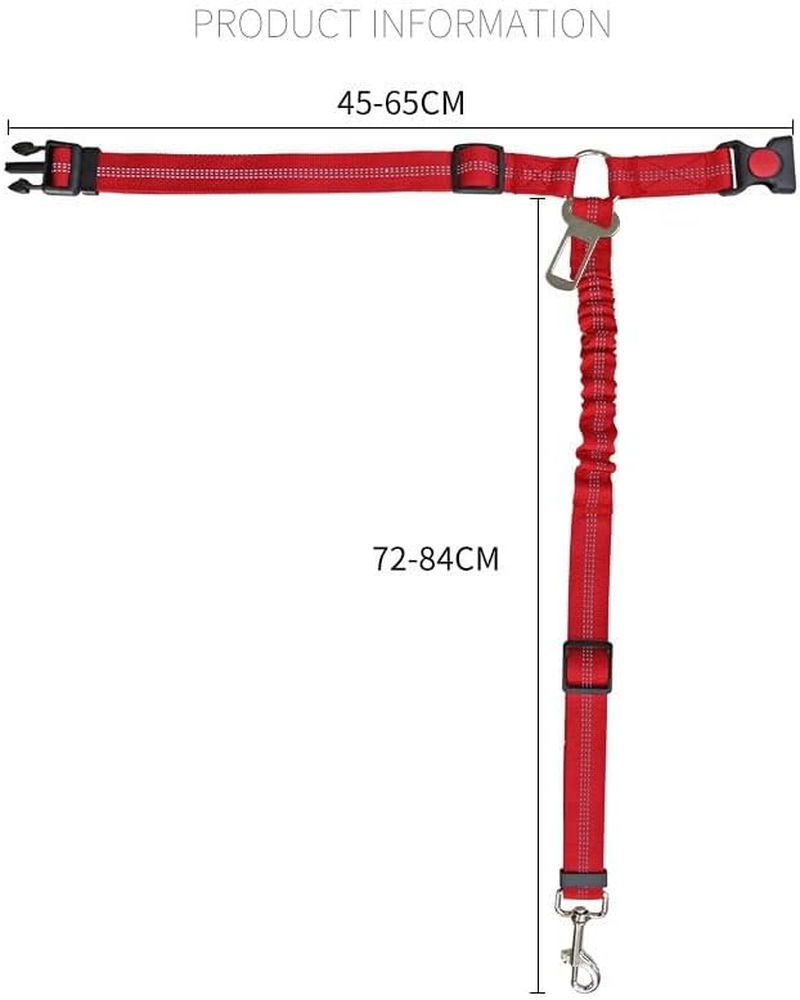 Dog Safety Car Seat Belt - Elastic Nylon Vehicle Seatbelt plus Durable Tangle-Free Harness - Perfect for Pet Safet (Purple, 84 * 2.5CM) image number 3