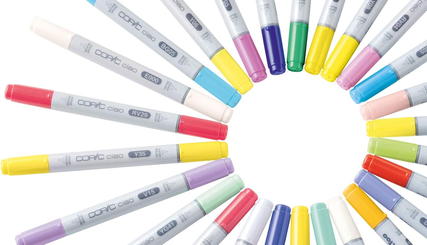 Copic Ciao Coloured Marker Pen - (Y-06) Yellow, for Art & Crafts, Colouring, Graphics, Highlighter, Design, Anime, Professional & Beginners, Art Supplies & Colouring Books - Acid Yellow image number 3