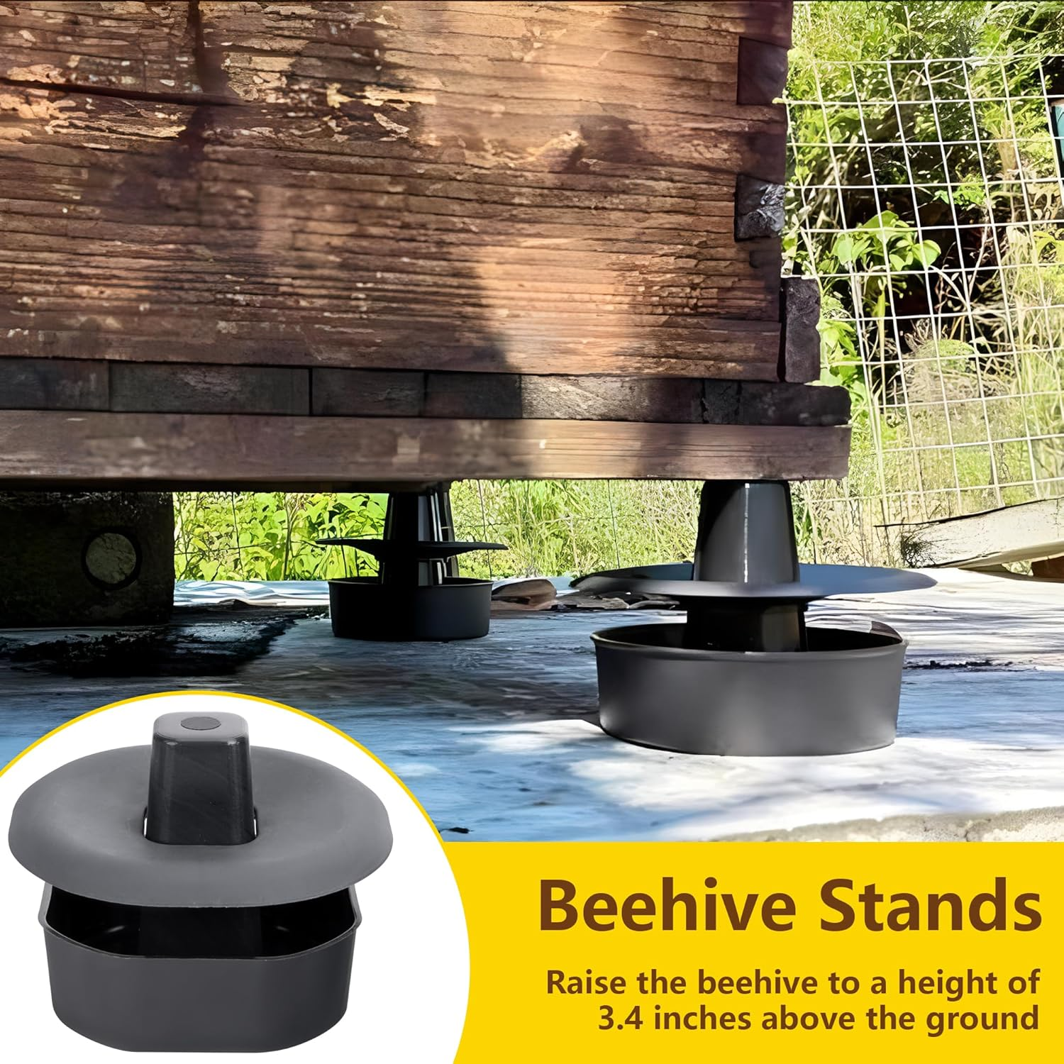 DECOHS 3 Sets/12Pcs Beehive Stands- Sturdy Beehive Feet Stands- Beehive Base Beekeeping Hive Support Tools for Outdoor Garden Beekeeper Workshop