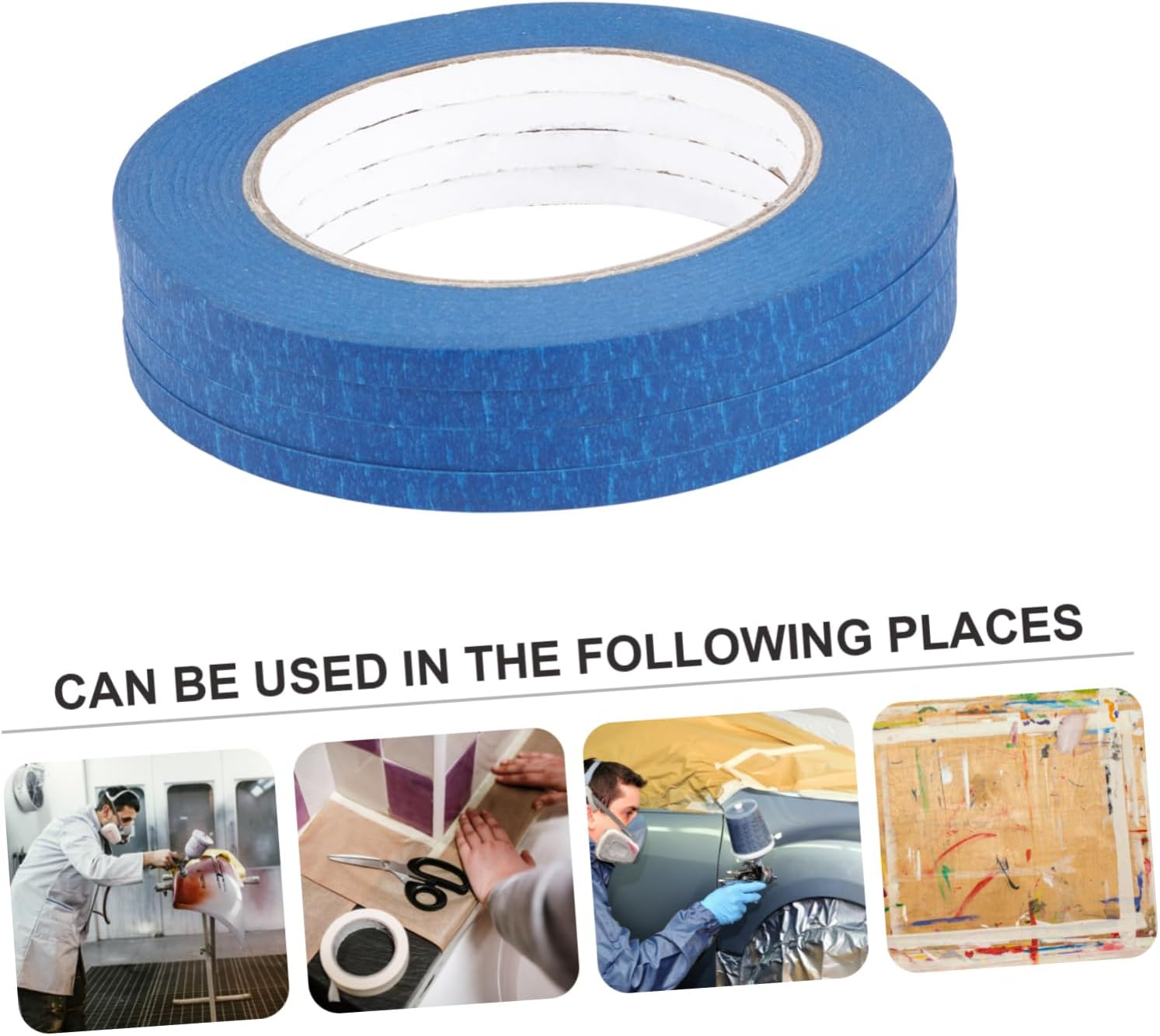 Hohopeti 4Pcs Heat-Resistant Tape Paper Adhesive Car Tape for Printing for DIY Projects and Car Sun Shades