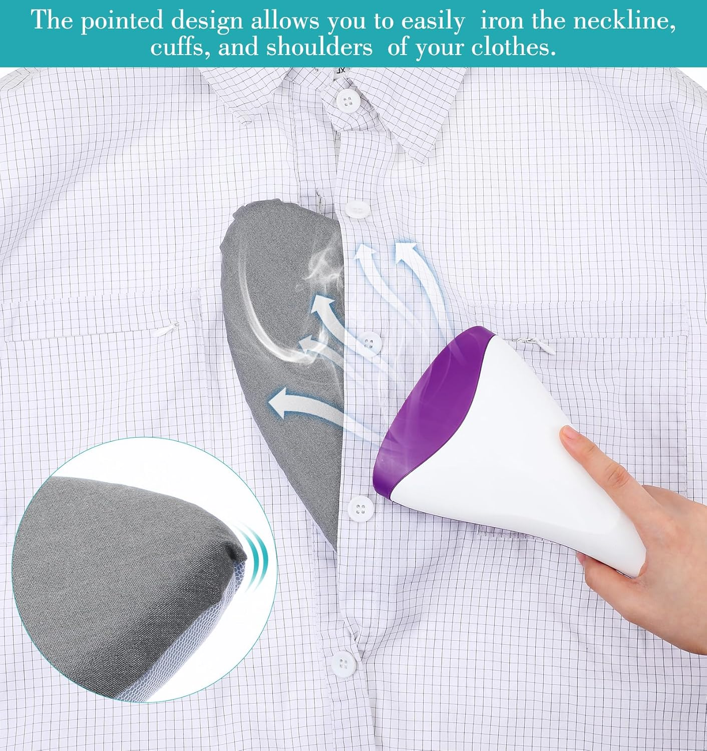 2 X Gloves for Steamer, Steam Straightener Glove, Heat Resistant & Waterproof Gloves with Finger Loop, Ideal for Clothing & Shirts (Grey) image number 3