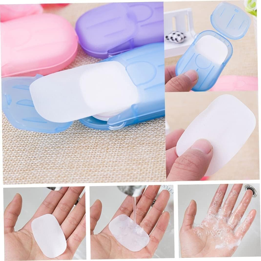 5 Boxes 100 Sheets Colorful Disposable Soap Paper Fragrance Mini Color Soap Paper for School Indoor, Fragrant Mini Soap Papers Are a Must-Have for School,Outdoor, Travel, Camping Hiking，Tra image number 6