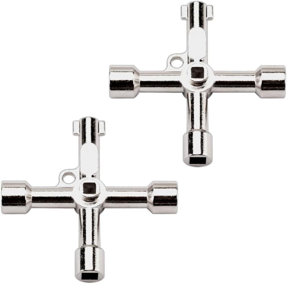 2 Pcs 4-Way Multi-Functional Utilities Keys, Plumbing Key Wrench, Electric Cabinet Key,Plumber Opening Tool(Silver) image number 6