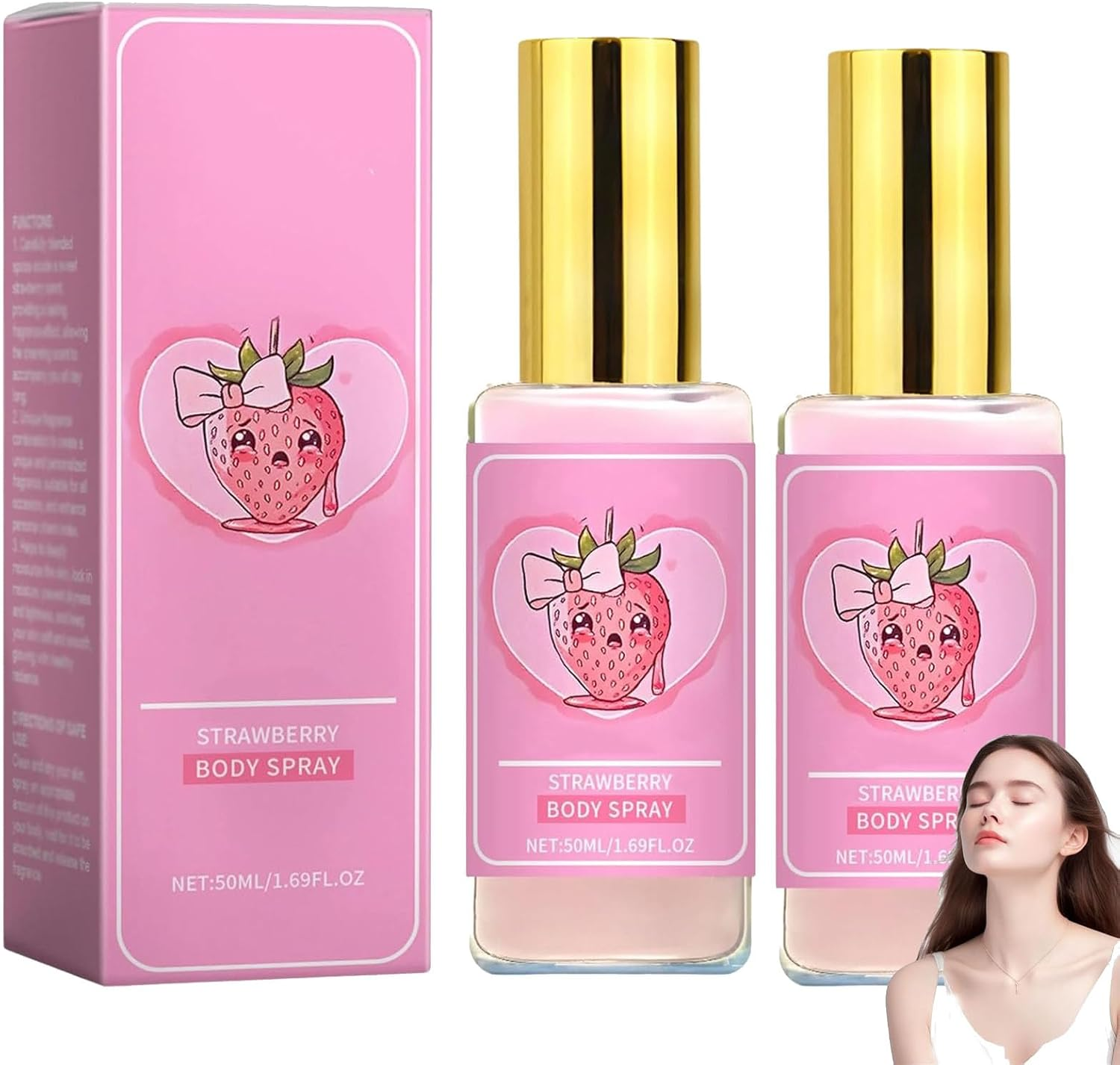 Pink Tears Body Mist, Strawberry Milk Body Spray, Strawberry Perfume for Women, Long-Lasting Fragrance, Hydrating Lightweight, Travel-Friendly Design (1PCS)