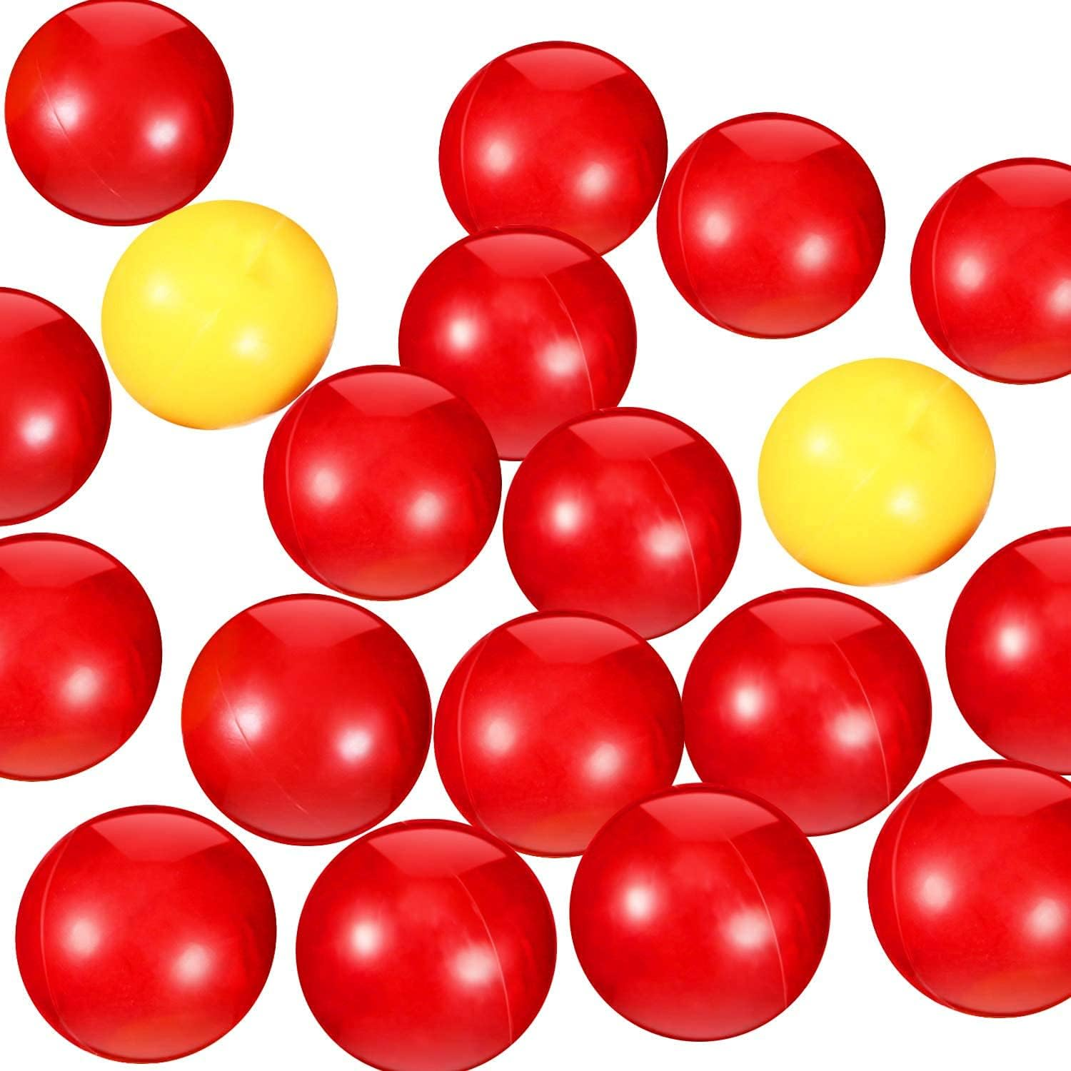 21 Pieces Game Replacement Balls 1 Sets (19 Red and 2 Yellow) Game Replacement Marbles Compatible with Hungry Hungry Hippos - Perfect Replacement Game Balls. image number 2