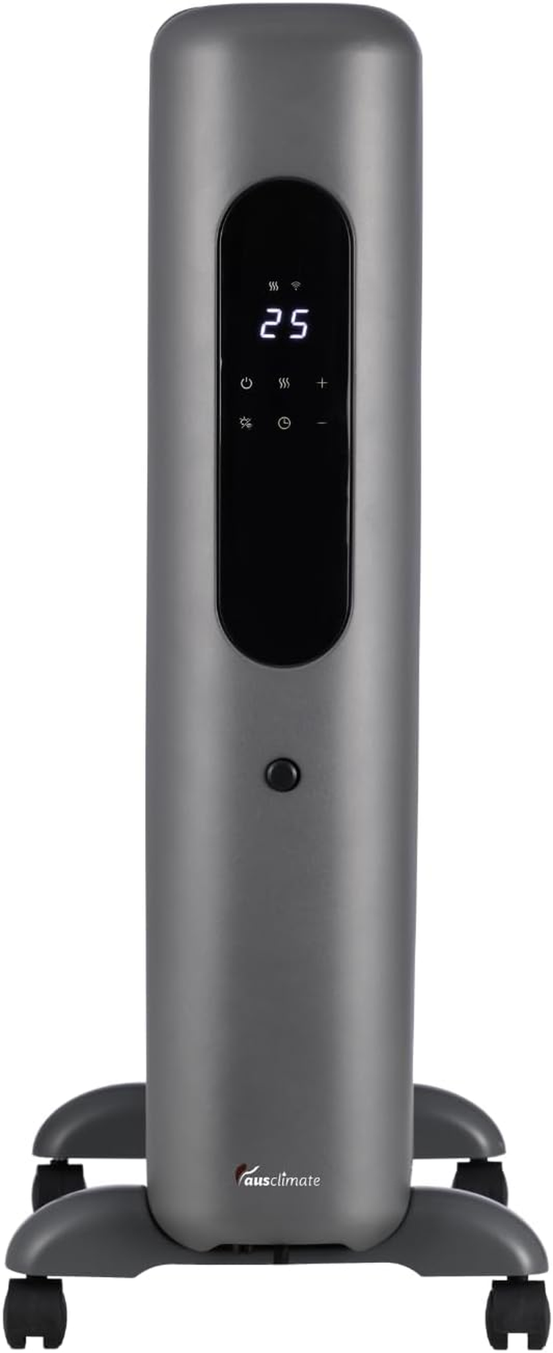 Ausclimate 2400W 11 Fin Smart Enclosed Oil Column Heater, Portable Home Heater with 24-Hour Timer, Suitable for Medium-Sized Rooms up to 35M2, Compatible with Alexa and Google Home, Grey