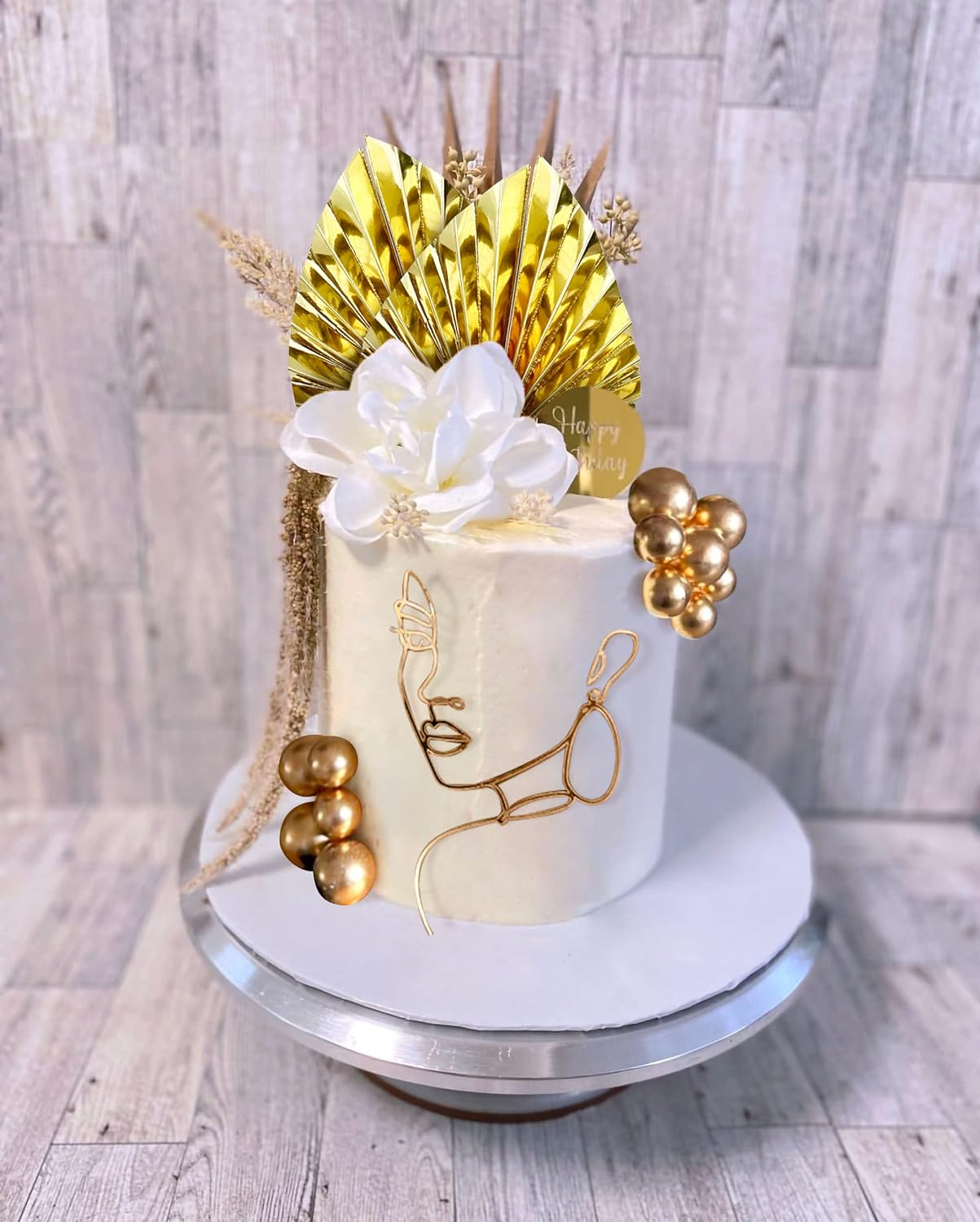 Jevenis Acrylic Minimalist Art Lady Face Cake Topper Boho Cake Topper Vintage Rose Flower Wedding Cake Toppers for Wedding Bridal Shower Birthday Party image number 1