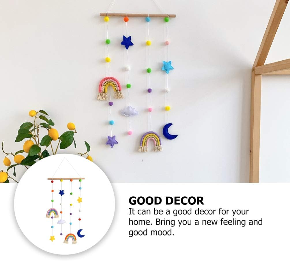 KESYOO Hanging Photo Display Wall Hanging Decorations Baby Nursery Ceiling Mobile Cloud Star Moon Hanging Ornament Baby Shower Kids Room Hanging Decorations image number 6