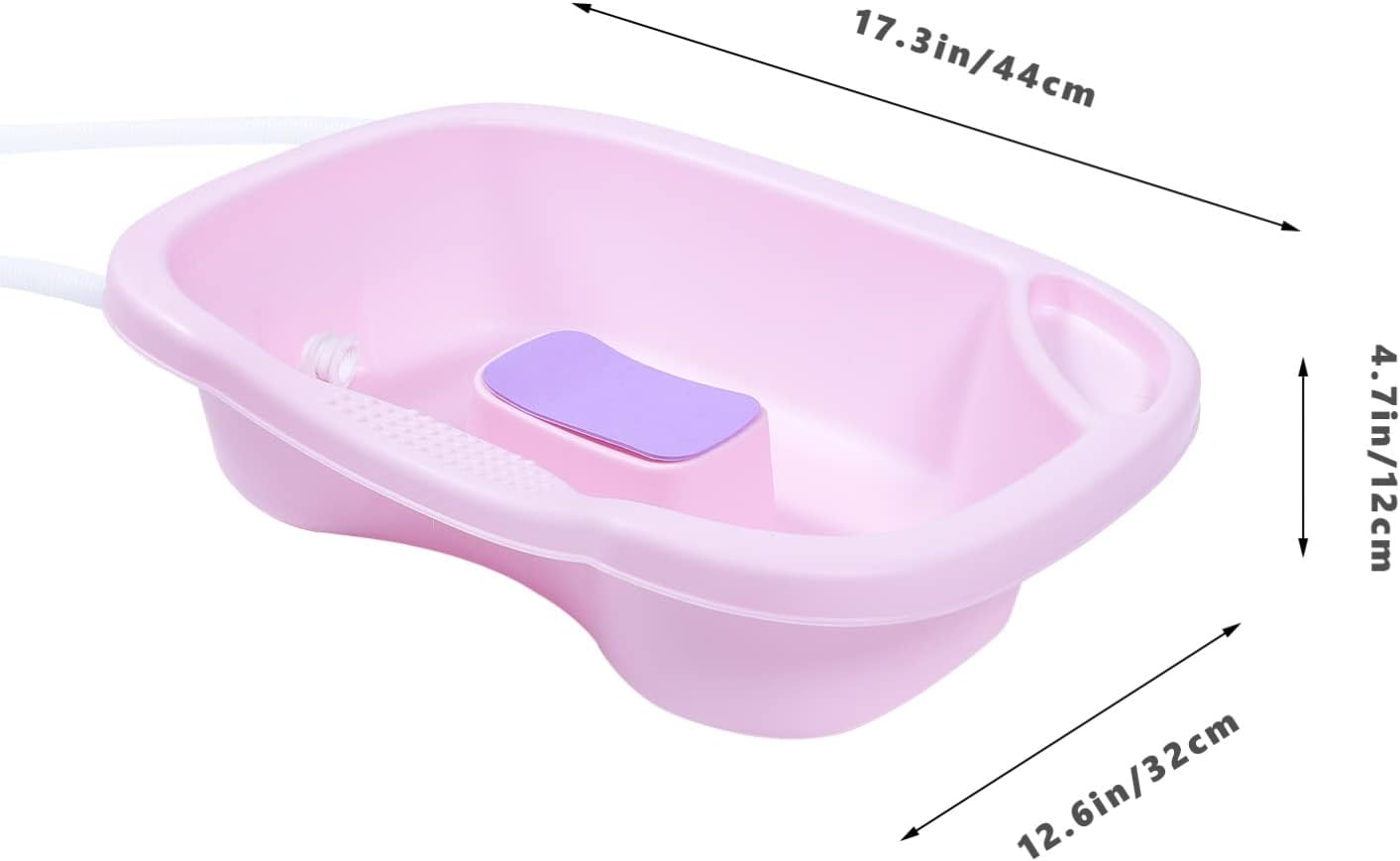 DECHOUS Portable Hair Washing Basin Bedside Shampoo Bowl for Adults for Elderly Pregnant Women Comfortable Hair Care Drain Design Lightweight for Home Use image number 2