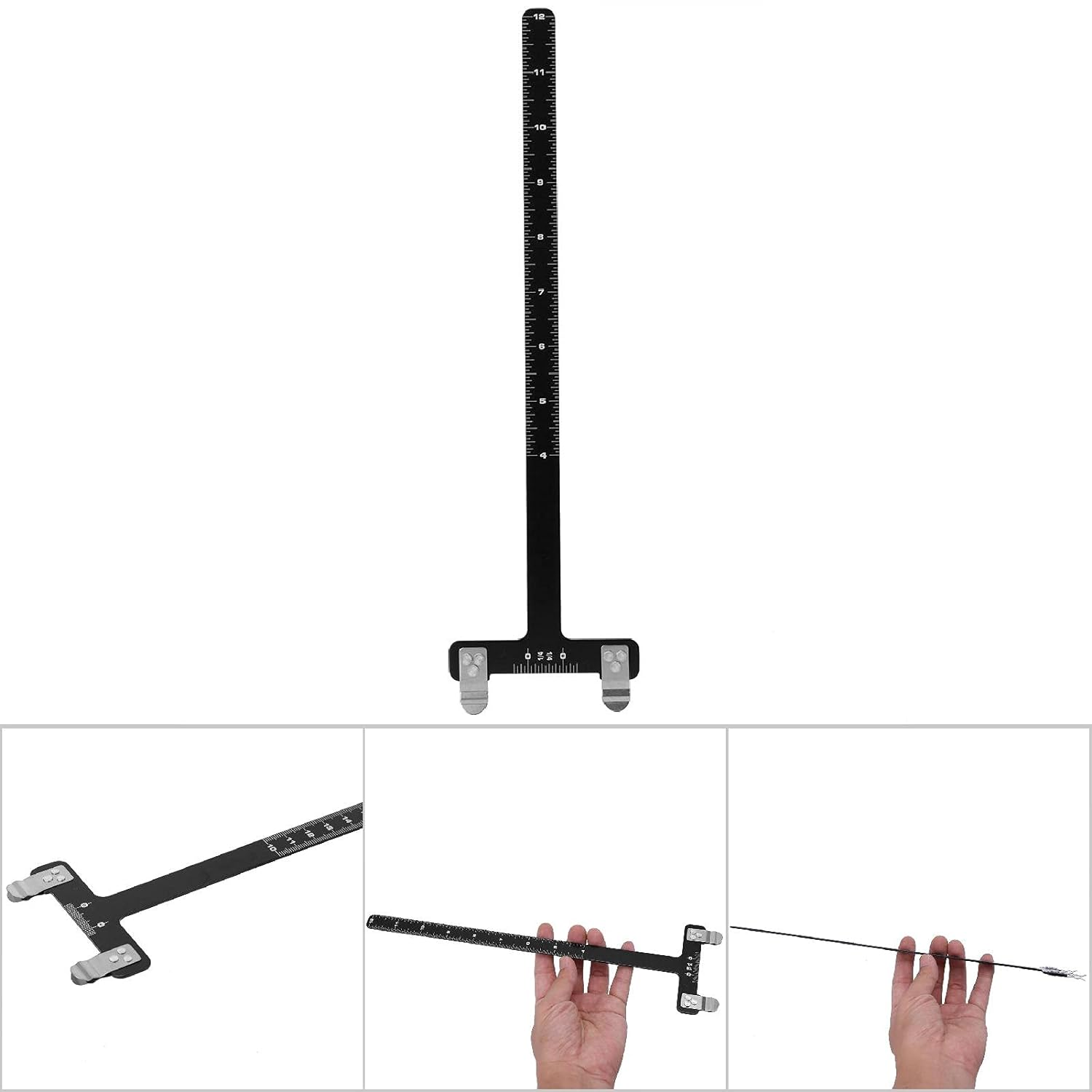 Archery Bow Square T Shape Bow Square Ruler Bowstring Measurement Tool for Recurve & Compound Bow, Aluminium Alloy Precise Scale, Small Adjustment, Bow Turning Kit for Every image number 5