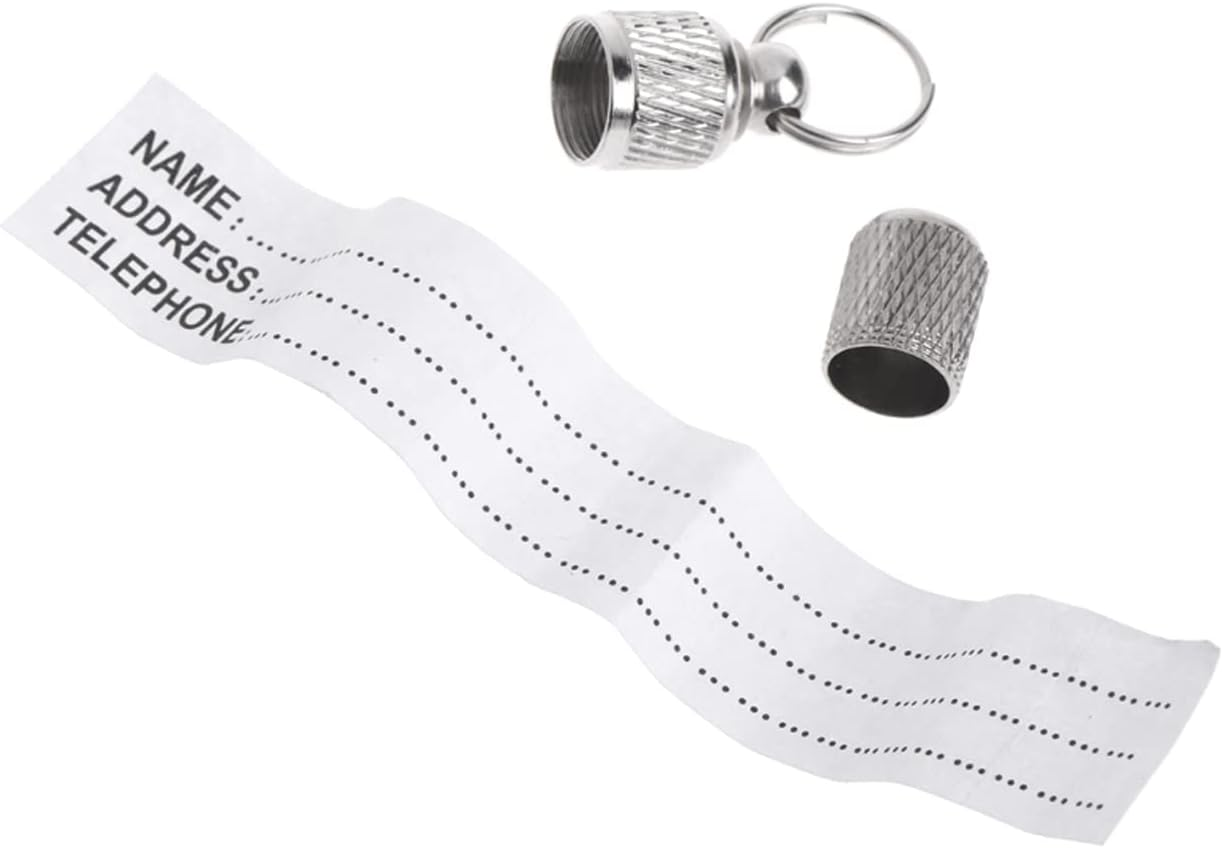Yitaocity 5Pcs Anti-Lost Stainless Steel Pet Puppy ID Tube Tag Barrel Tube Collars for Dog Cat Address Name Label Tube Pet Gift Tag Supplies Prevent Pet Lost image number 4