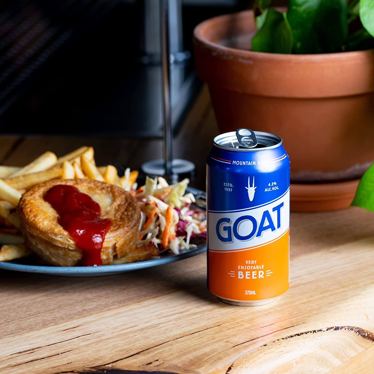 Mountain Goat 'GOAT' Very Enjoyable Beer, Aussie Lager, Craft Beer, 4.2% ABV, 375Ml (Case of 24 Cans) image number 6