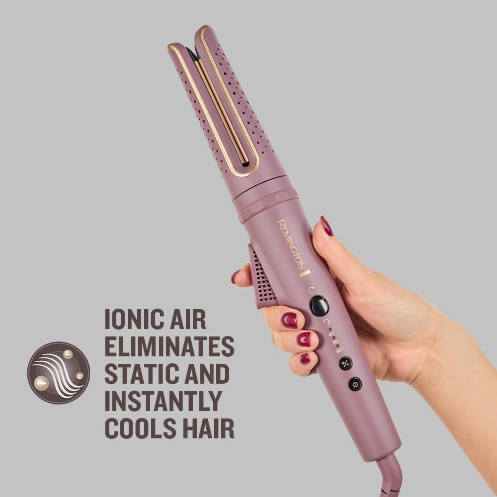 Remington Airvive CI8930 Curling Iron with Ion Technology, Ceramic Coating with Micro Conditioner, Rotary Housing, LED Display, Adjustable Temperature 160-210 &deg;C