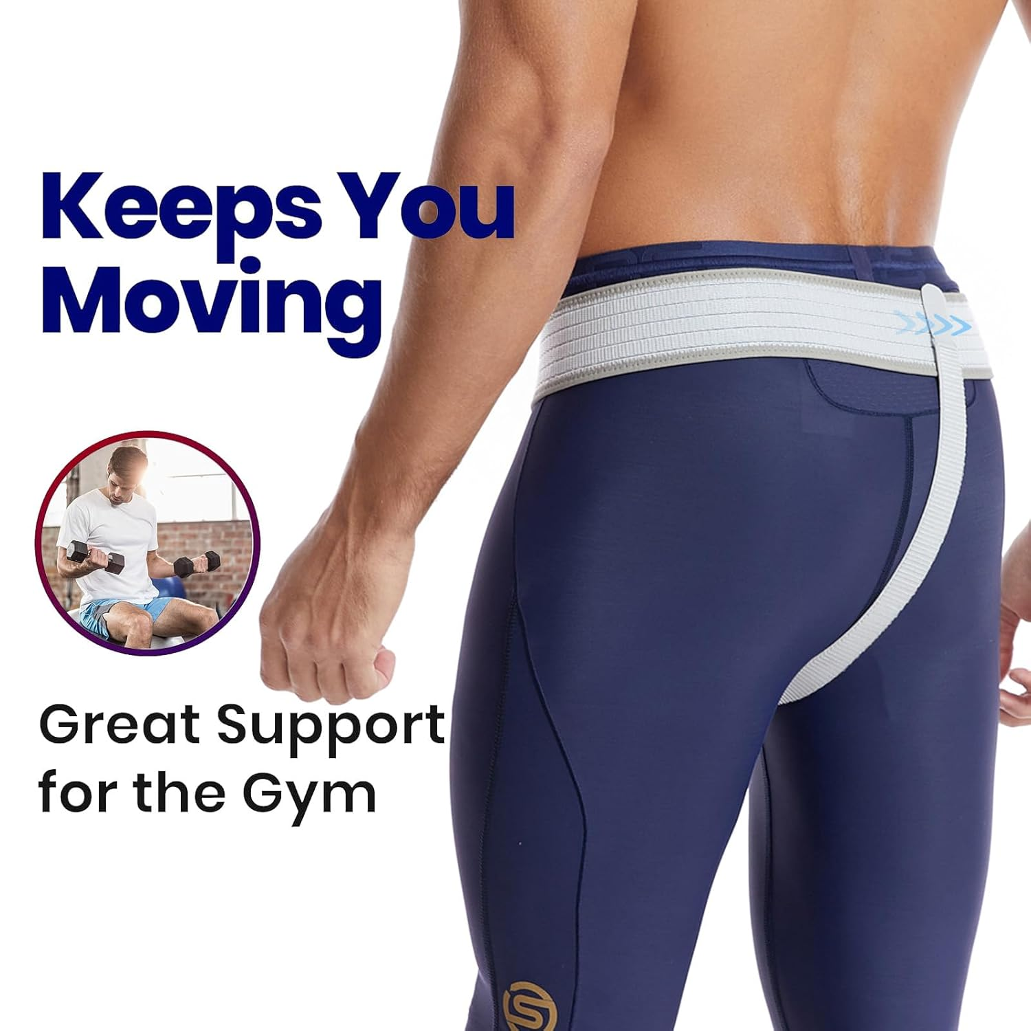 Inguinal Hernia Belt I for Right or Left Side I Hernia Belt I Postoperative Men'S Inguinal Hernia Support Belt for Inguinal Hernia | Adjustable Elasticity-S (S) image number 2