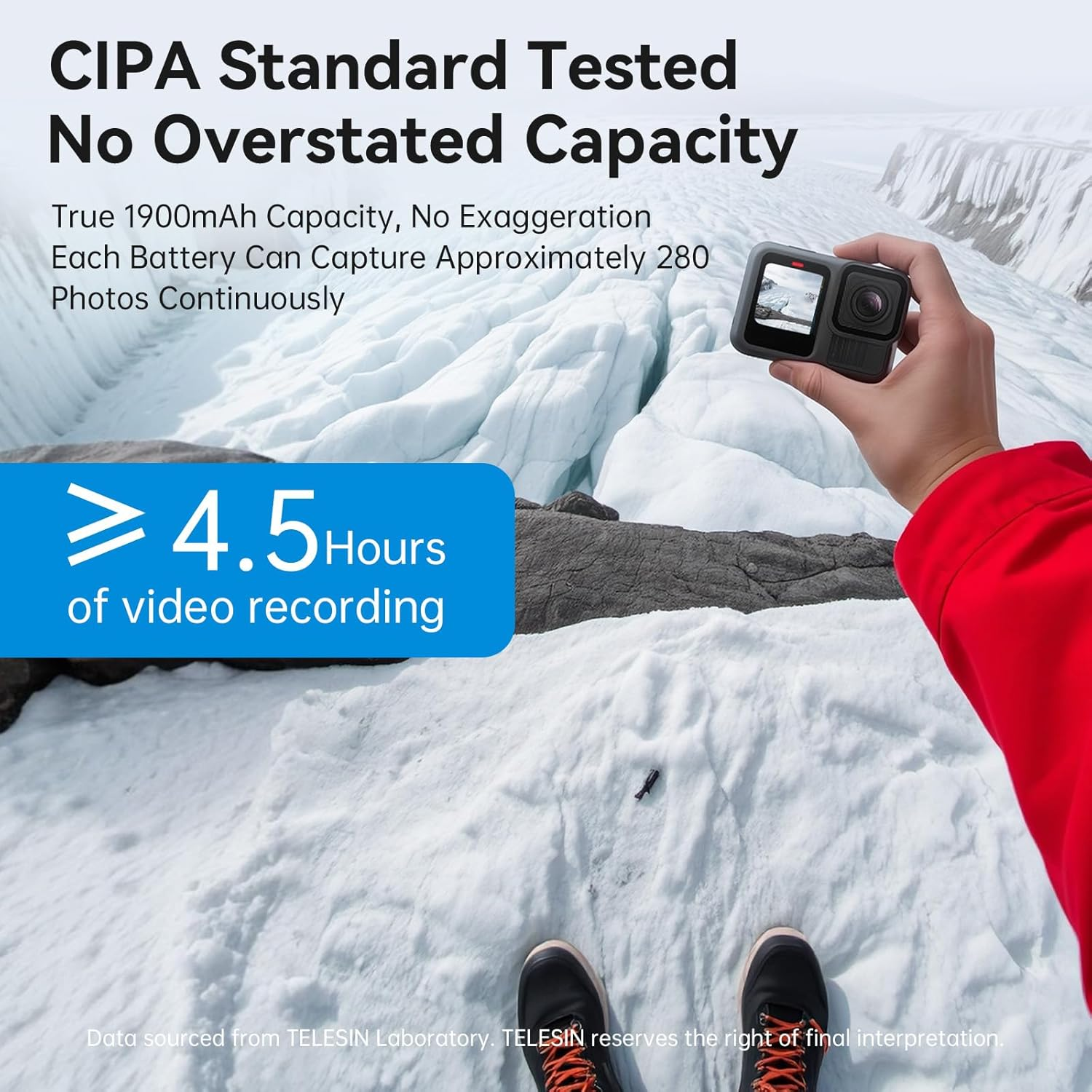 TELESIN Enduro Battery Kit for Go Pro 13(1*Battery Charger+2*Battery), Long-Lasting Large Capacity like Original Enduro Batteries Support Fast Charging for Go Pro Hero 13 Action Camera Accessories - 1*Battery Charger+2*Battery image number 5