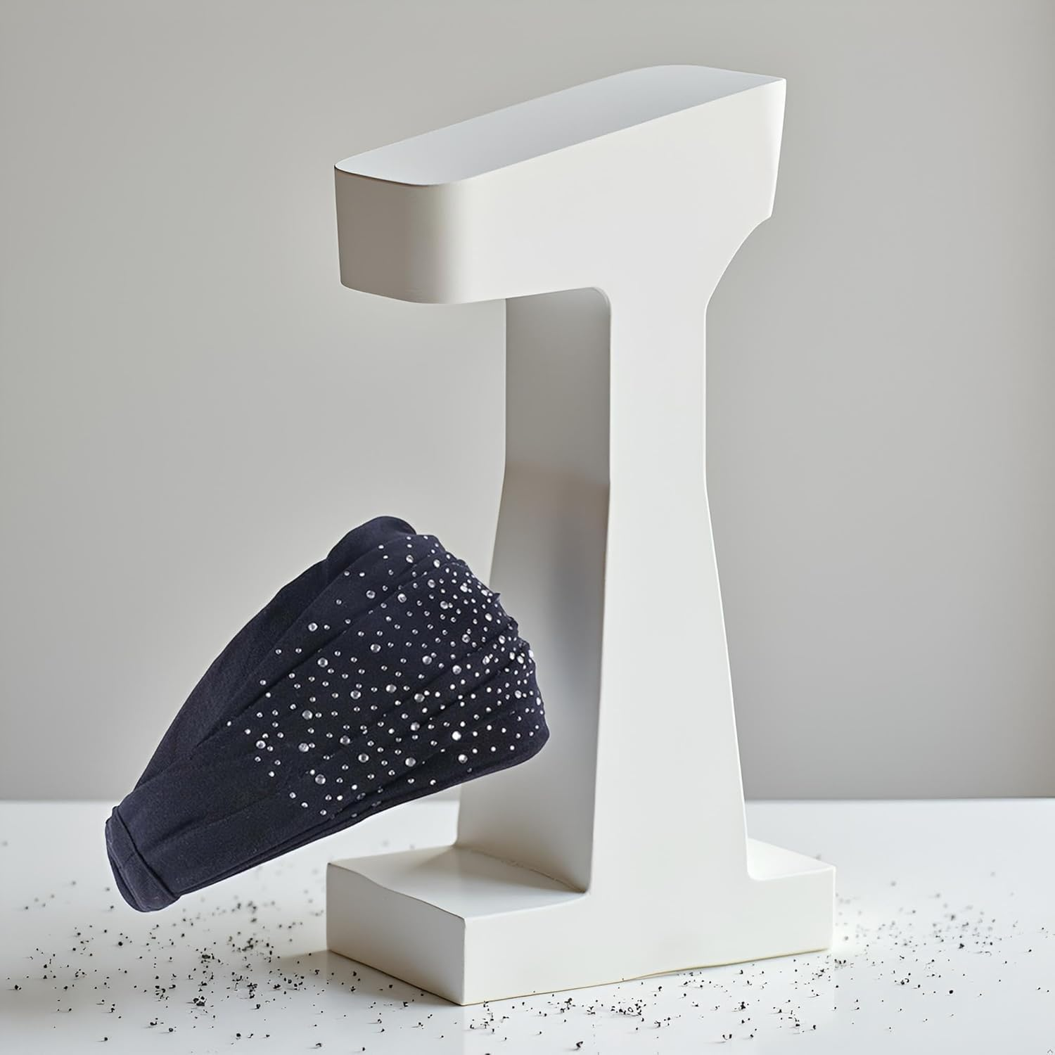 Makeup Headband Super Soft Yoga Rhinestone Solid Color Elastic Glitter Hair Accessories for Women Girls Black image number 6