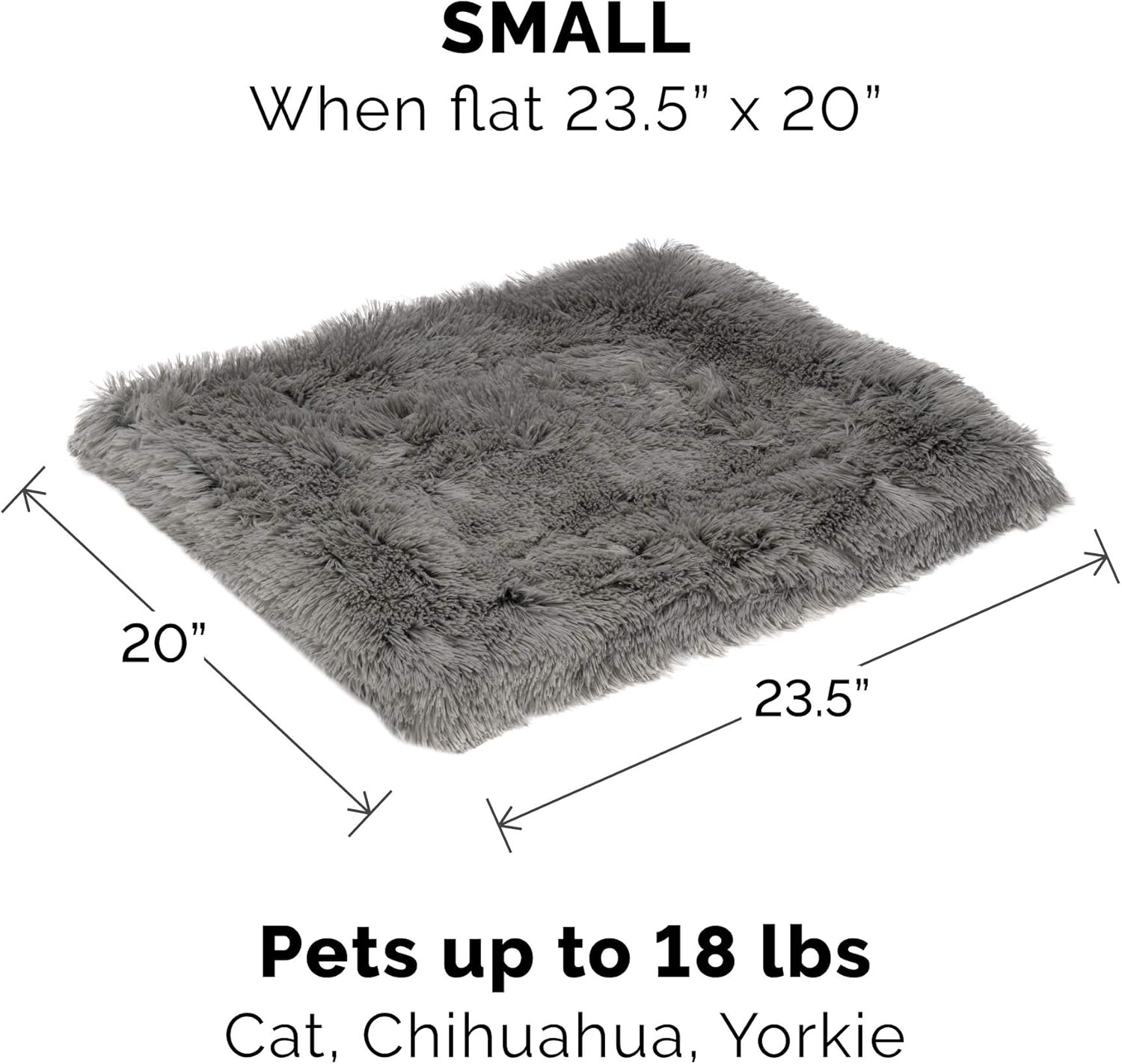 Furhaven Small Cat Bed Self-Warming Long Faux Fur & Suede Convertible Cuddler, Washable - Gray, Small image number 4