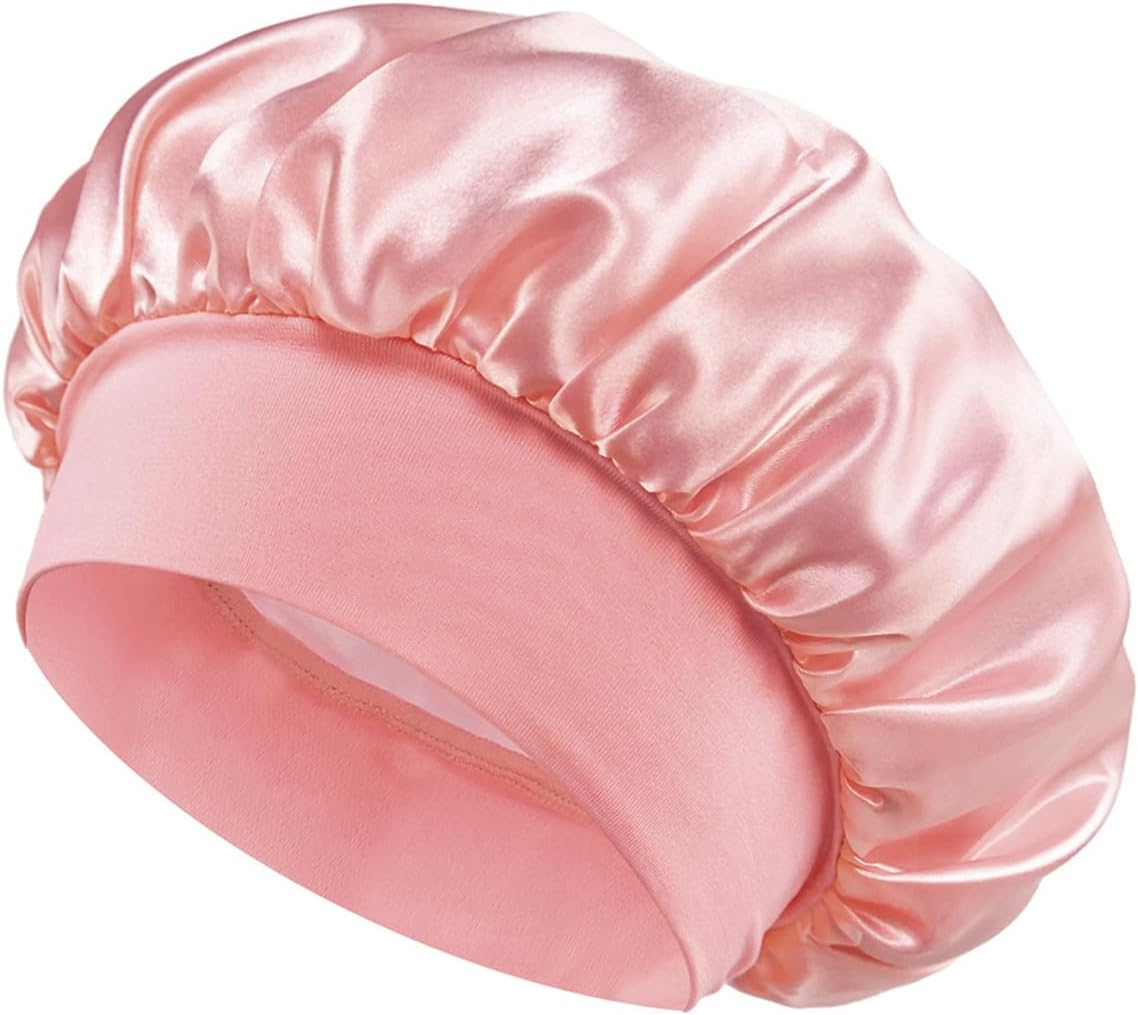 Gorsmoon Silk Bonnet for Sleeping - 100% Mulberry Silk Sleep Cap, Adjustable & Breathable Sleep Cap Silk, Silk Bonnet for Women, Non-Slip & Easy Care (Pink) image number 4