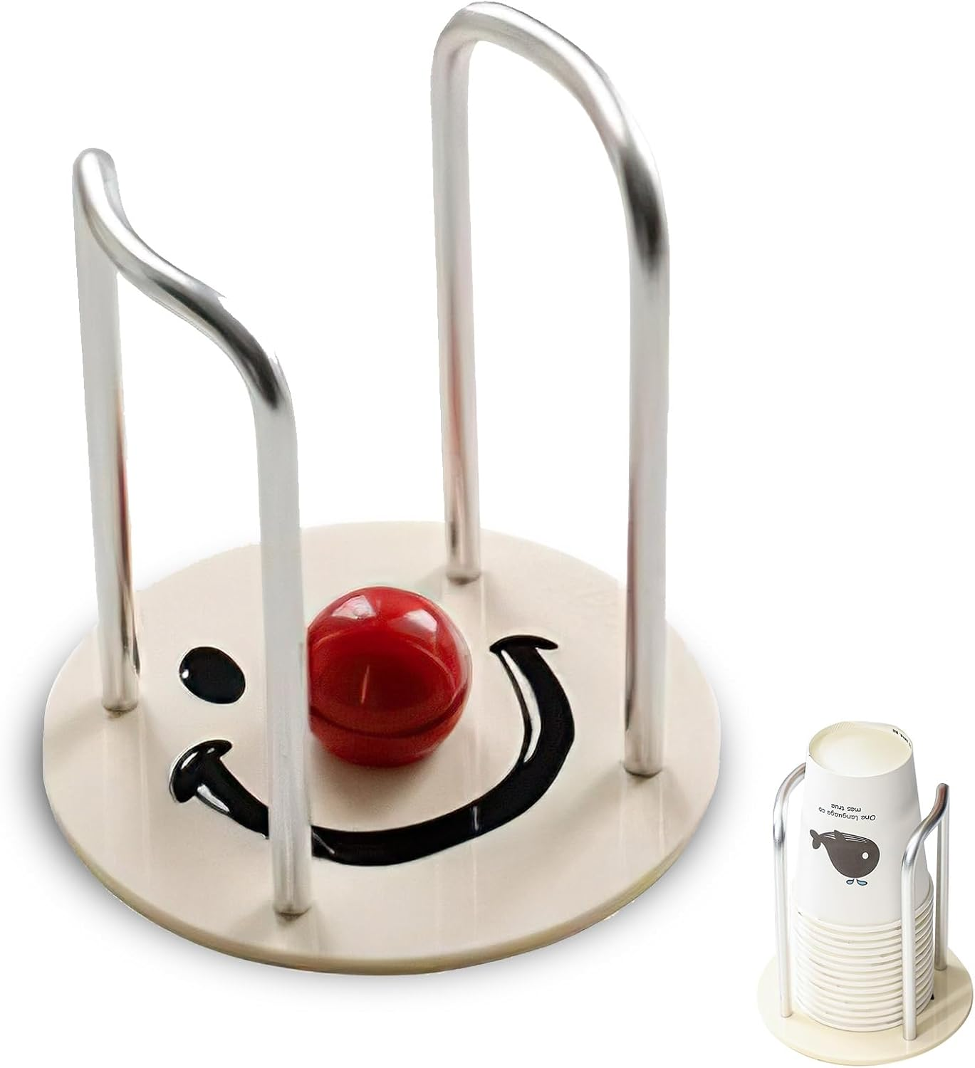 Bathroom Cup Dispenser, Mouthwash Cup Holder for Bathroom Vanity, Small Disposable Paper Cup Holder for Guest Toiletries, Compact and Practical Design (White)