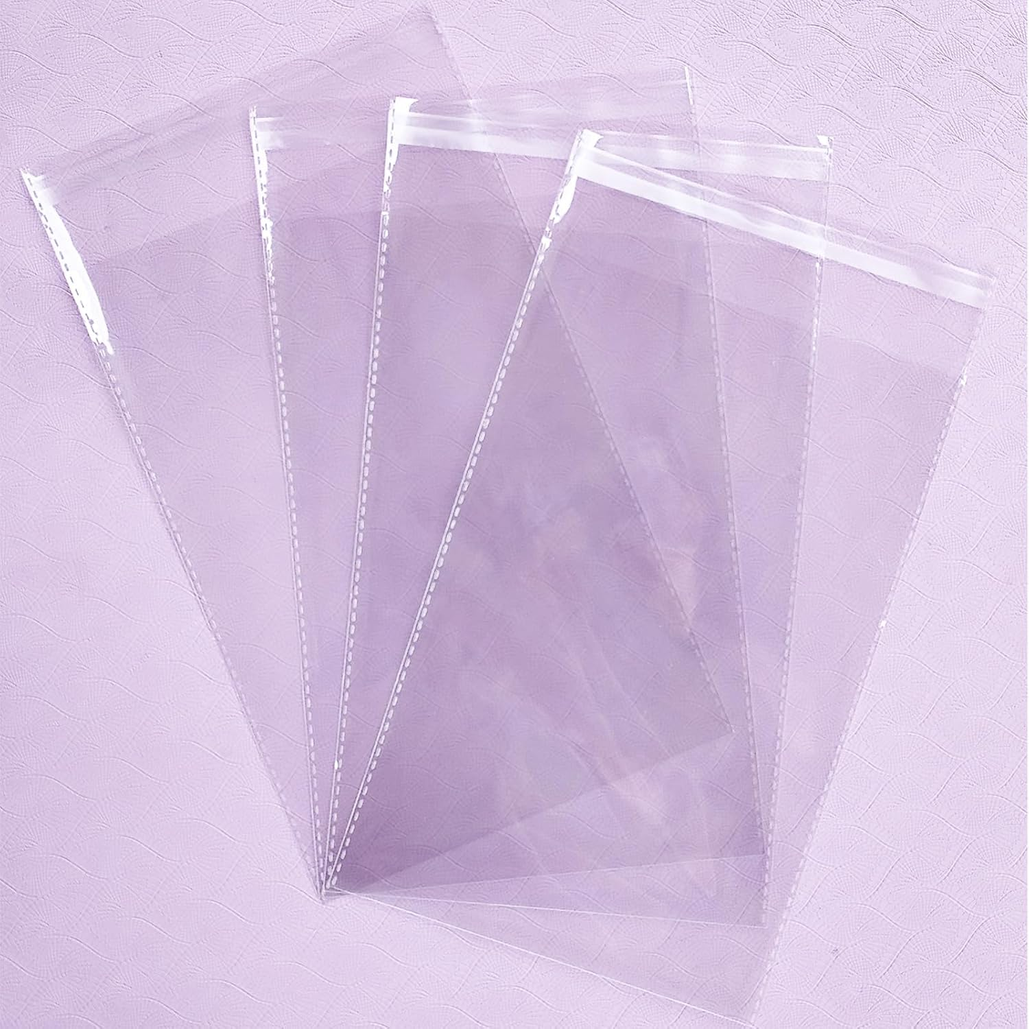 100 Count A5 Self Seal Clear Cello Cellophane Resealable Plastic Poly Bags for A5, Letter Sized Documents, Marketing Materials, Clothes (A5-100PCS) image number 4