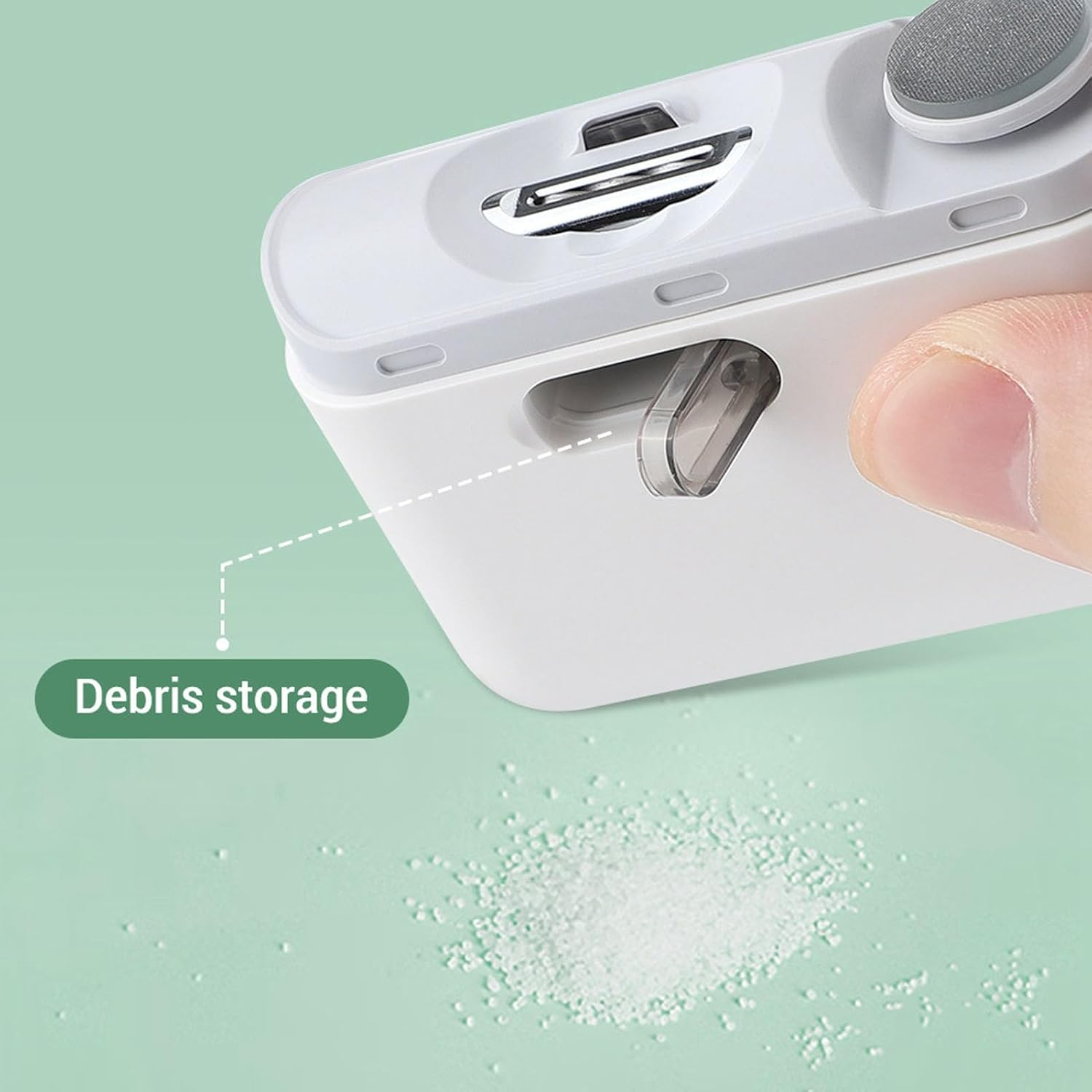 Electric Nail Clipper, Multifunctional Fingernail Trimmer with Polishing Head, Debris Storage, 2 Speeds, Portable Rechargeable Trimmer for Baby Kids Adults image number 5