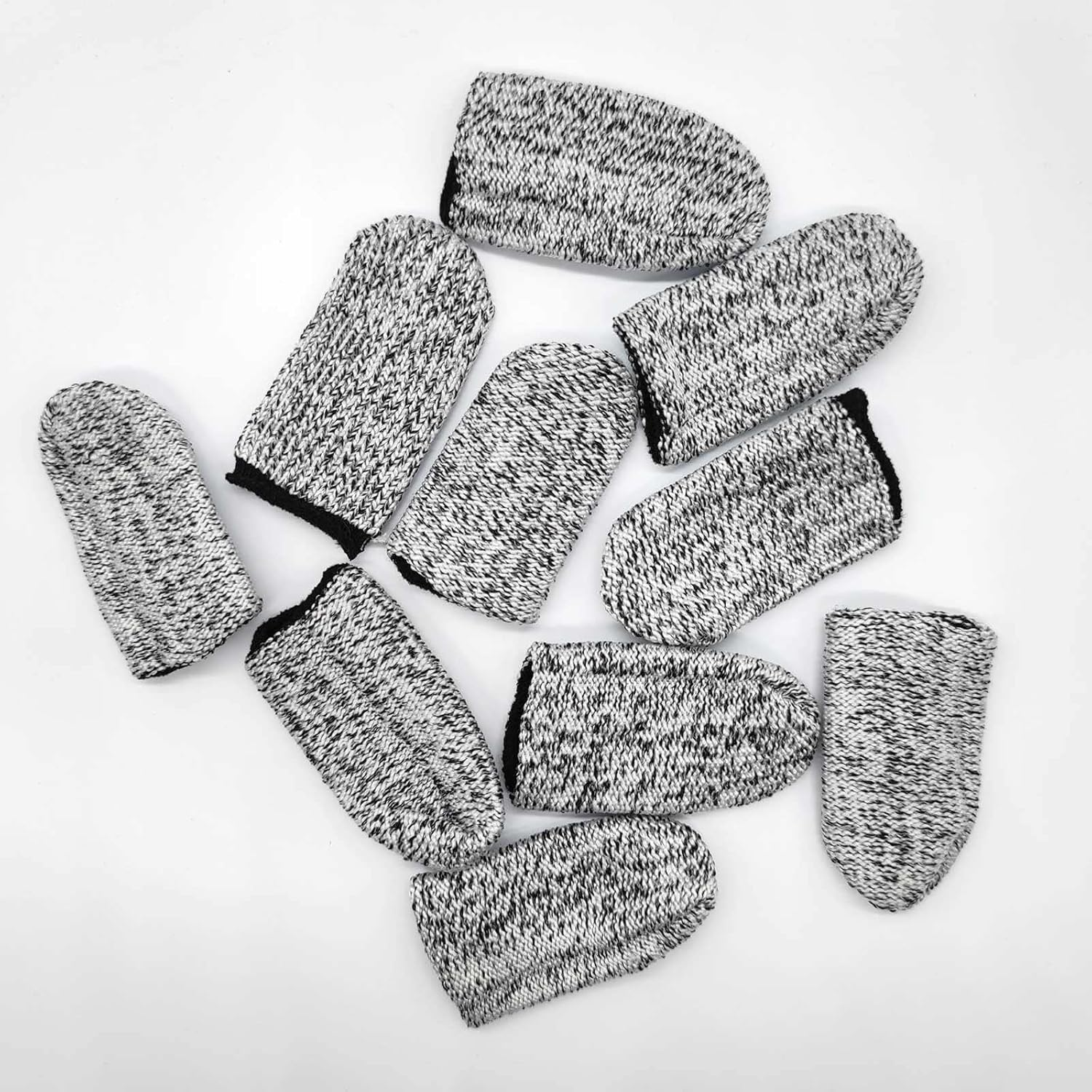 10Pcs Breathable Cut Resistant Finger Cots Protection Reusable Durable Non Slip Finger Thumb Protector Gloves for Work Kitchen Garden Sculpture Grinding Stained Glass(Grey) image number 5