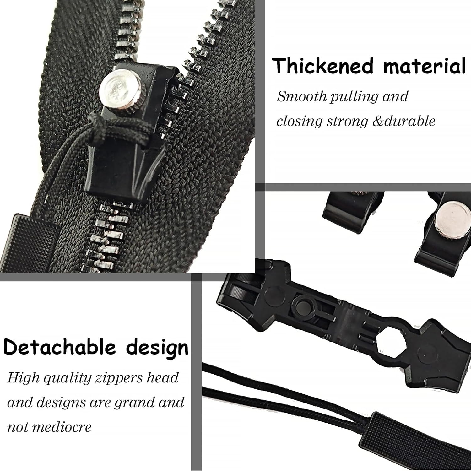 Faleior Zipper Repair Kit - 15Pcs Universal Zipper Fix Replacement with 3 Sizes (S/M/L), Heavy-Duty Stainless Steel Sliders for Jackets, Bags, Luggage & Backpacks image number 1