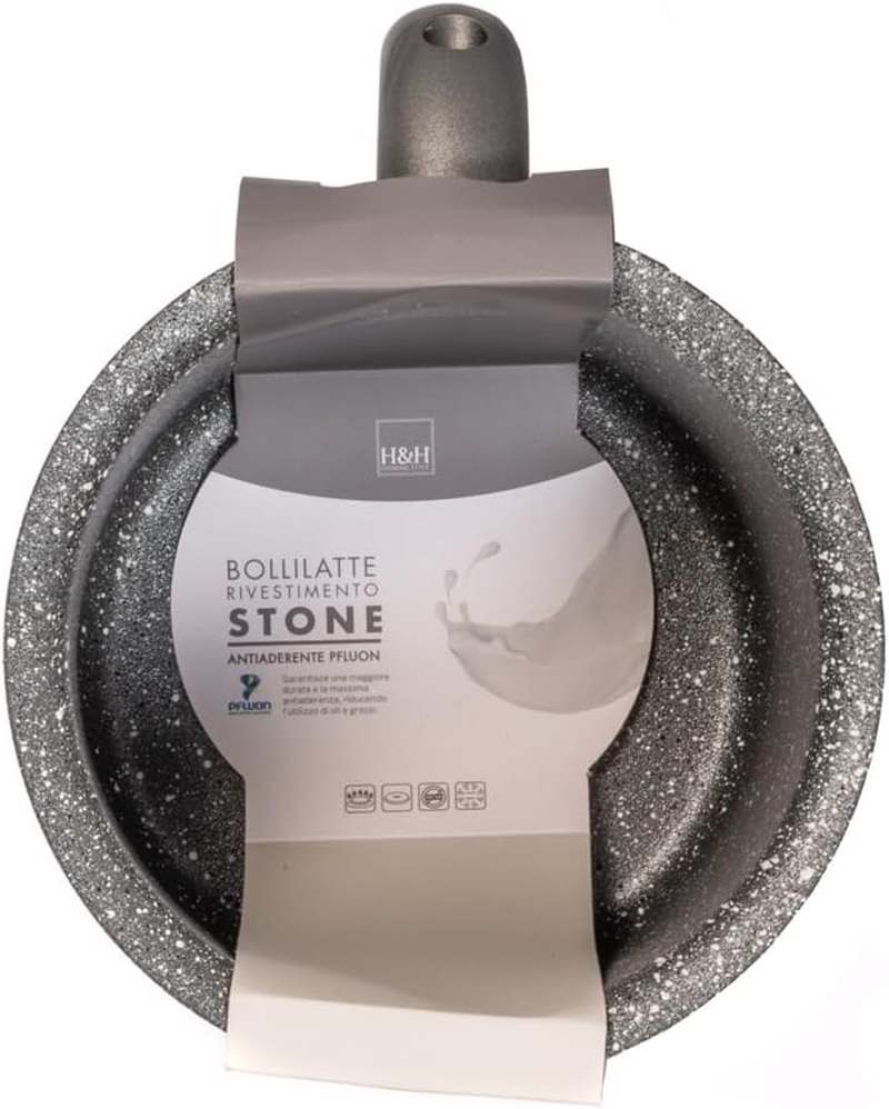H&H Stone Grey 12 Cm Non-Stick Aluminium Milk Kettle - Stone - Induction image number 1
