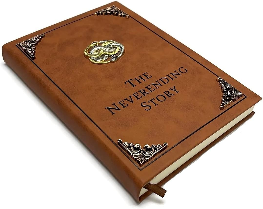 The Neverending Story Book Auryn Bastian Atreyu Replica Novel Brown image number 1