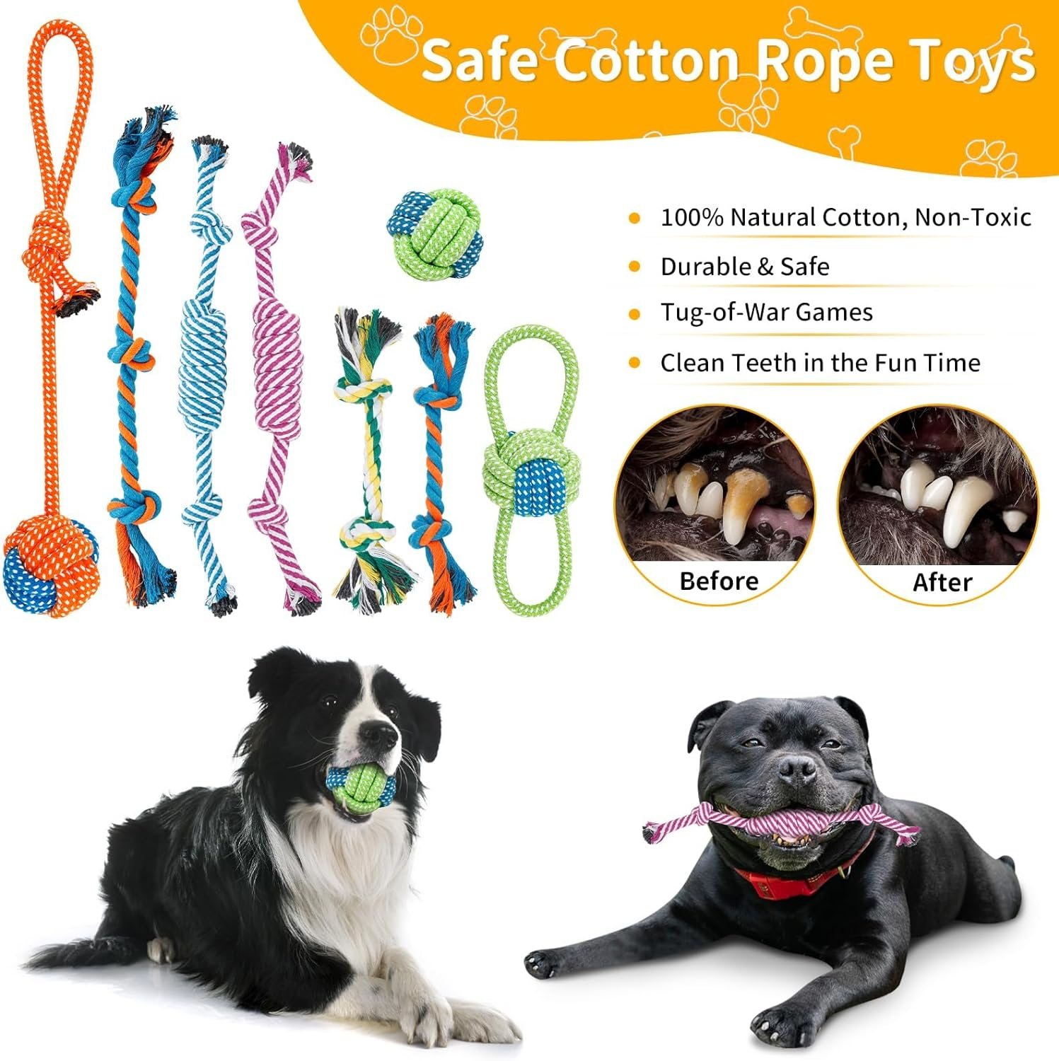 22 Pack Dog Rope Toys for Small & Medium Breed Dogs, Durable Chew, Dog Chew Toys, Tug of War, Interactive Dispensing Dog Treat Toys for Boredom, Promote Dental Health, Exercise & Bonding