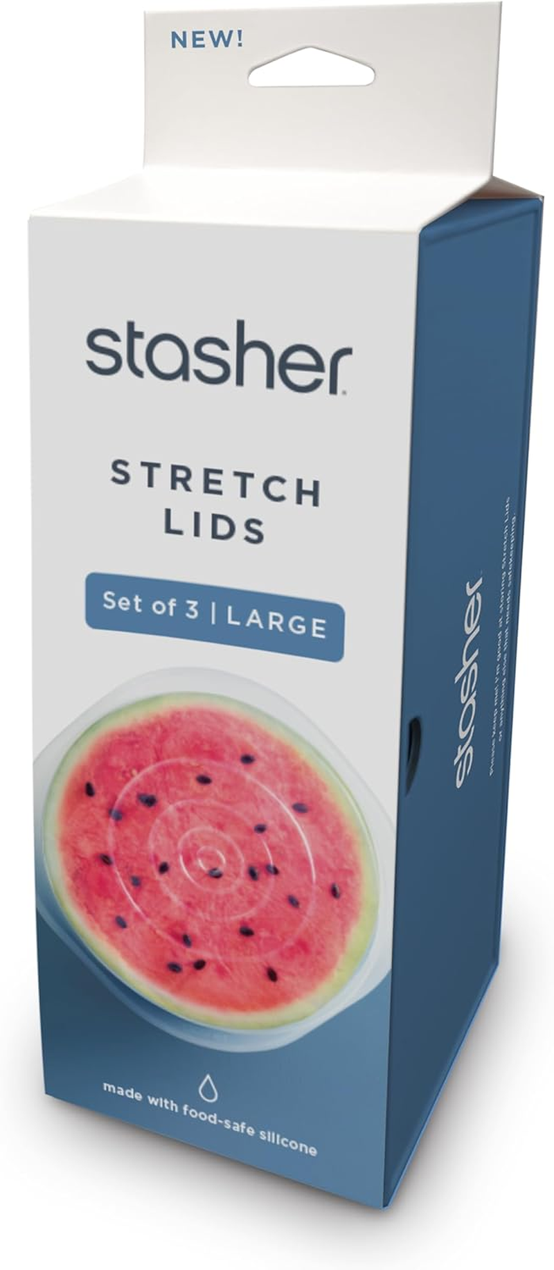 Stasher Premium Reusable Silicone Stretch Lids 3-Pack Box - Large, Clear, 9&rdquo; Lids, Airtight Seal, Food Container Covers, BPA Free, Leak-Free, Dishwasher Safe, Microwave Safe, Eco-Friendly image number 3