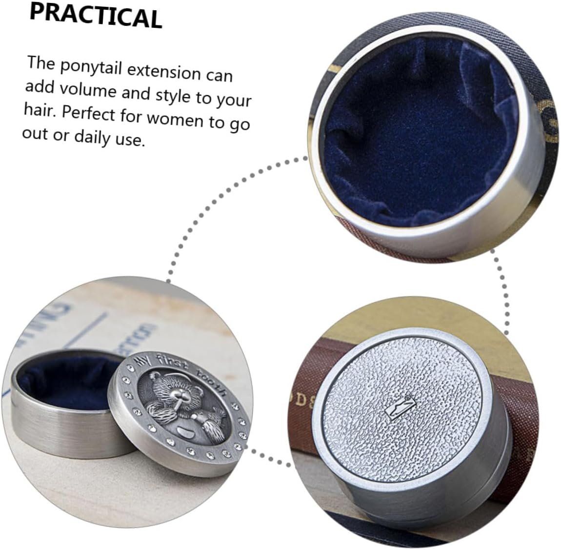 2Pcs Tooth Box Keepsake Organizer for Birth Certificate Holder Metal Storage Case image number 5