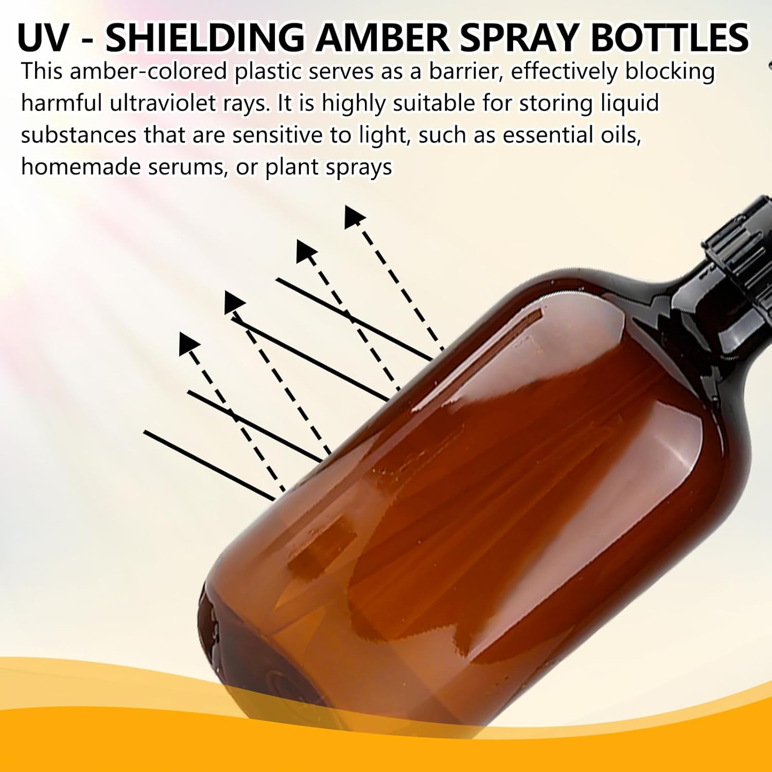 3 Pcs Empty Amber Spray Bottles 500Ml Refillable Amber Spray Bottles with Adjustable Nozzle, Premium Dark Spray Bottle for Disinfectants, Gardening, Pet Care & Cleaning Solutions with Leak image number 6