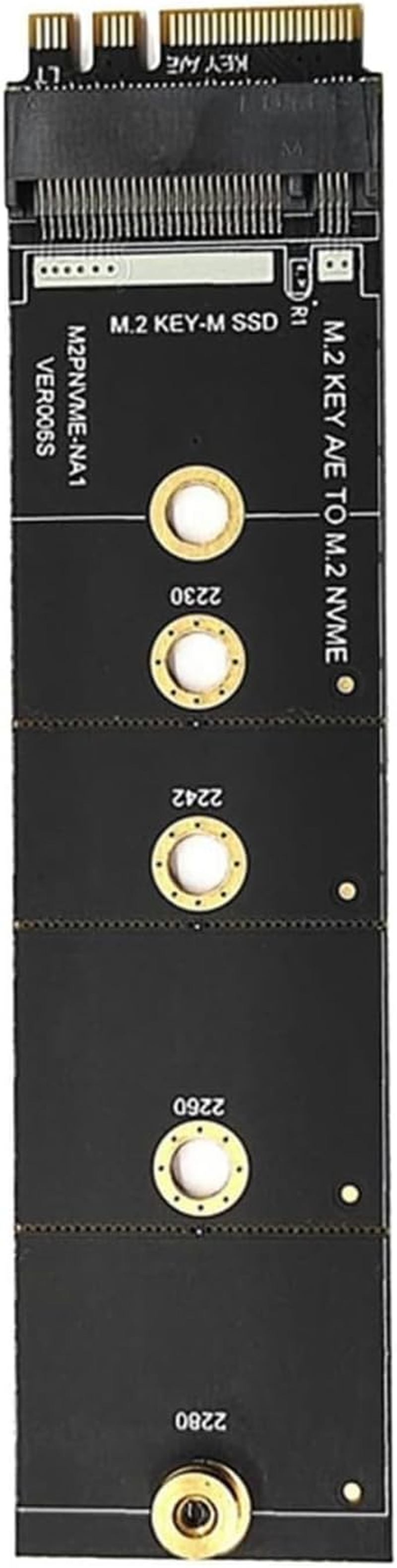 Black Wireless for M.2 A/E for Key Slot to for M.2 for M for Key Wifi Bluetooth-Compatible Adapter for Nvme PCI for Express M.2 Nvme Ssd Adapter Card M2 Key A-E to M2 NVME Adapter Converter Card To