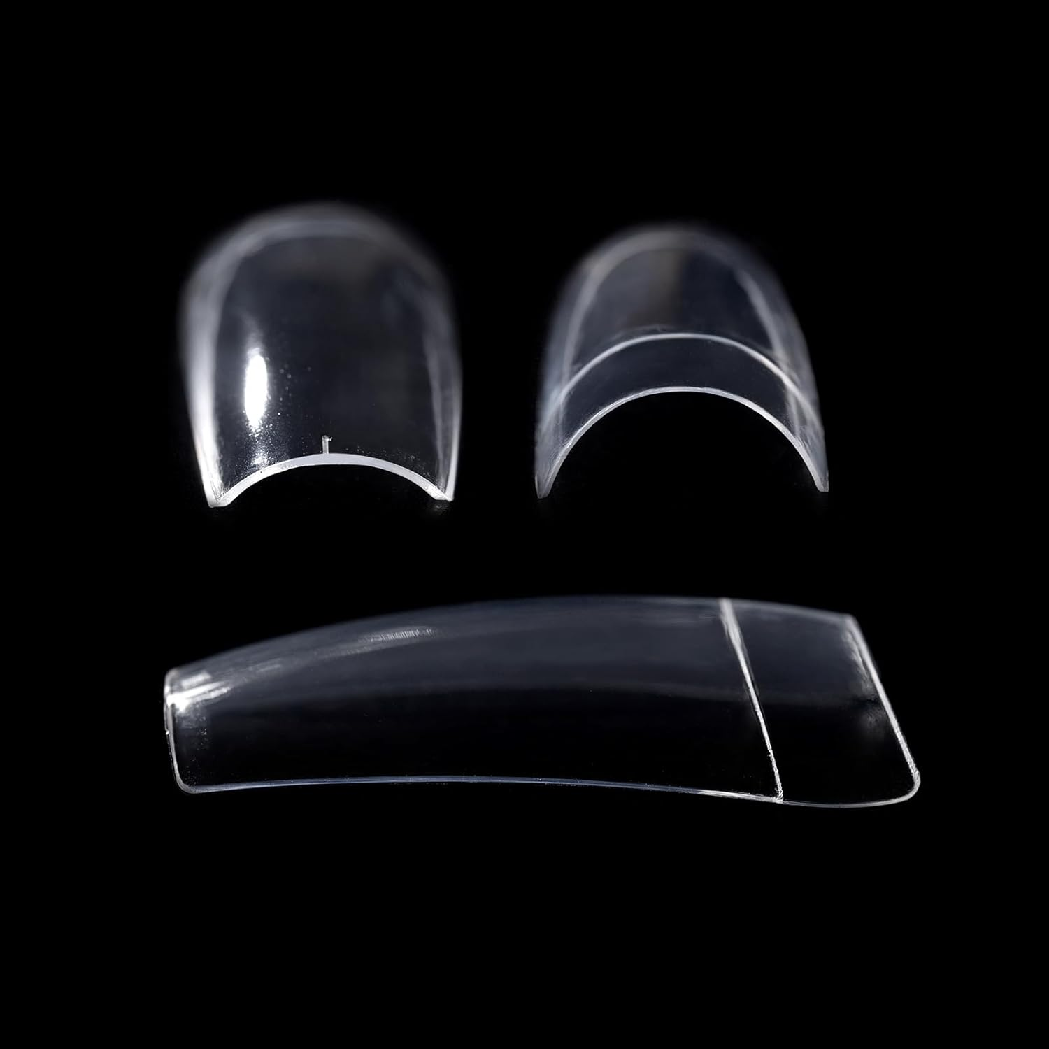 KADS 500Pcs Clear Half Cover Nail Tips Coffin Shaped Artificial Nail Tips 10 Sizes Pre Shaped False Gel Nail Acrylic Extension Nails for Nail Salons and Home DIY (Transparent) - Natural image number 4