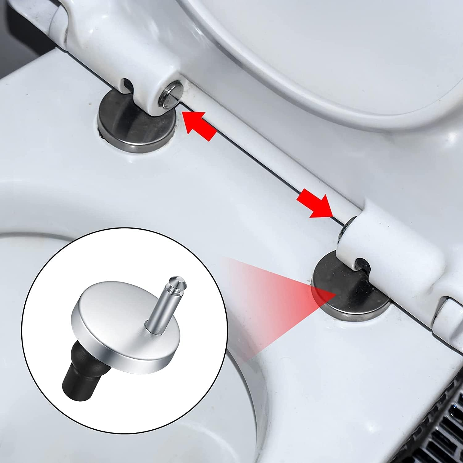 Heatunk Universal Quick Release Toilet Seat Hinge Fittings - Top Fixing, 4 Pcs | Easy Installation for WC Toilets | Ideal for Blind Holes image number 5