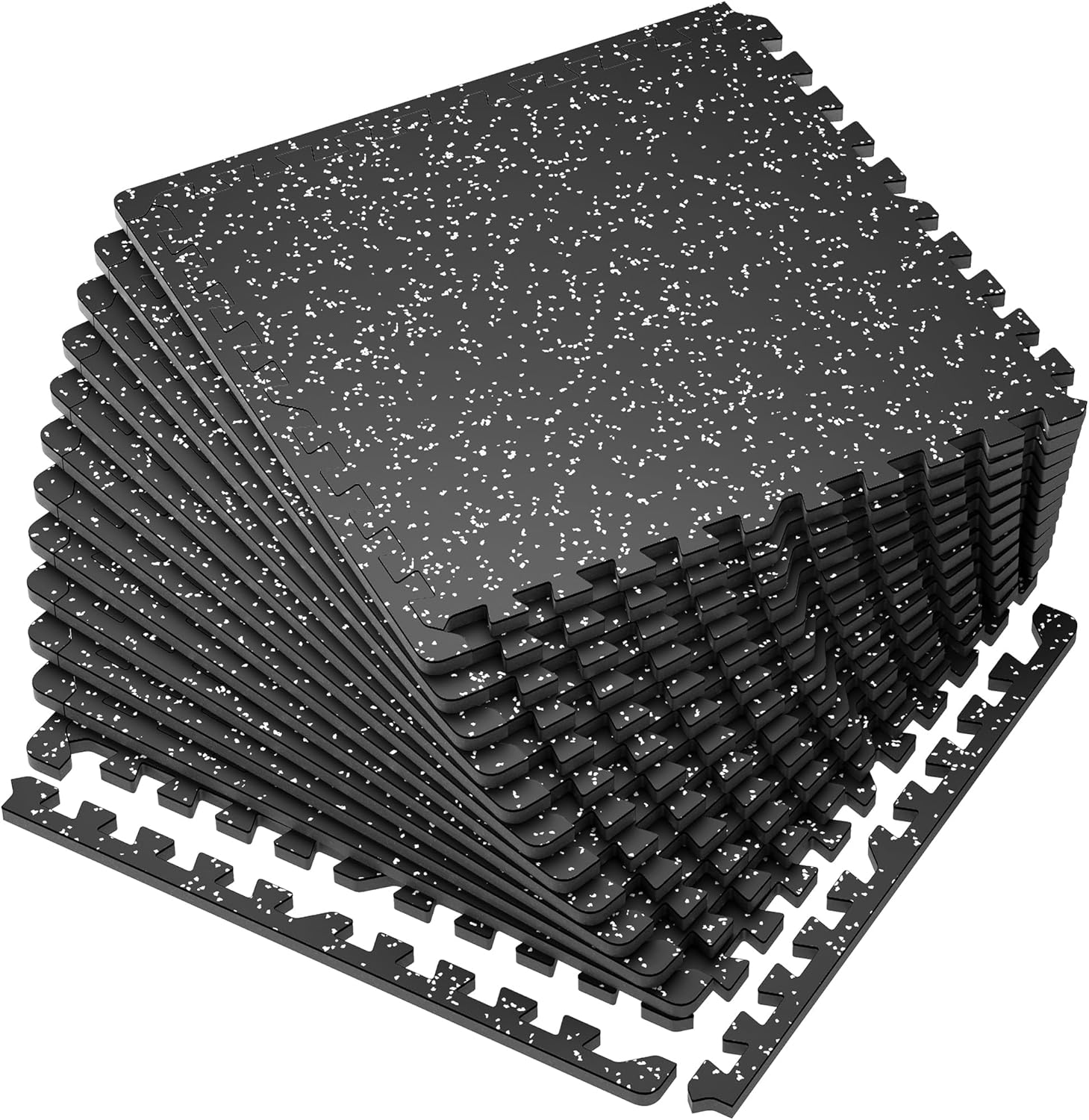 2CM Extra Thick Exercise Equipment Mats, 12 Pcs 60X60Cm Rubber Top with High Density EVA Foam, Large Interlocking Puzzle Floor Protection Mat for Home Gym, Heavy Weight Workout image number 5