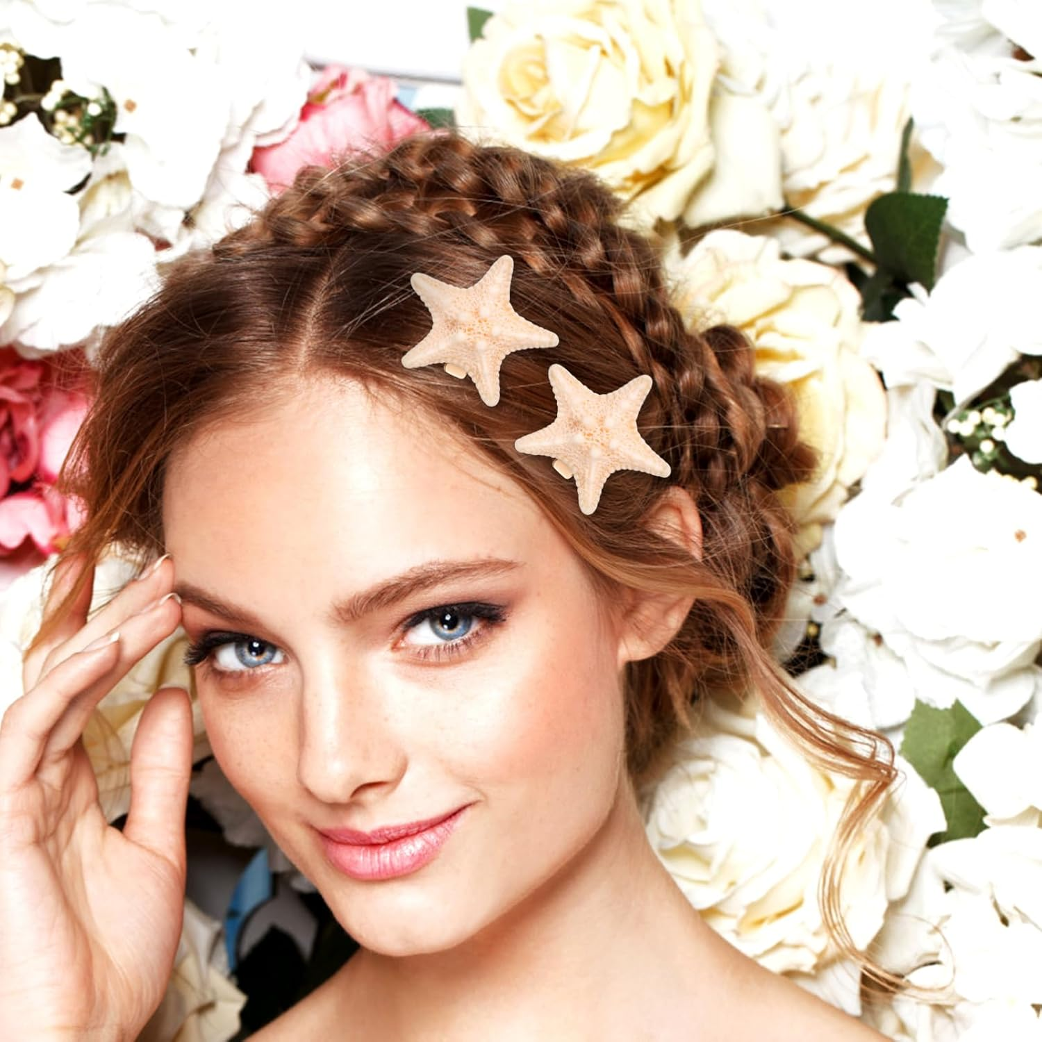 Beaupretty Pack of 6 Starfish Hair Clips - Theme Hair Clips Mermaid Hair Clips Starfish Hair Clips Mermaid Hair Accessories for Women and Girls image number 4