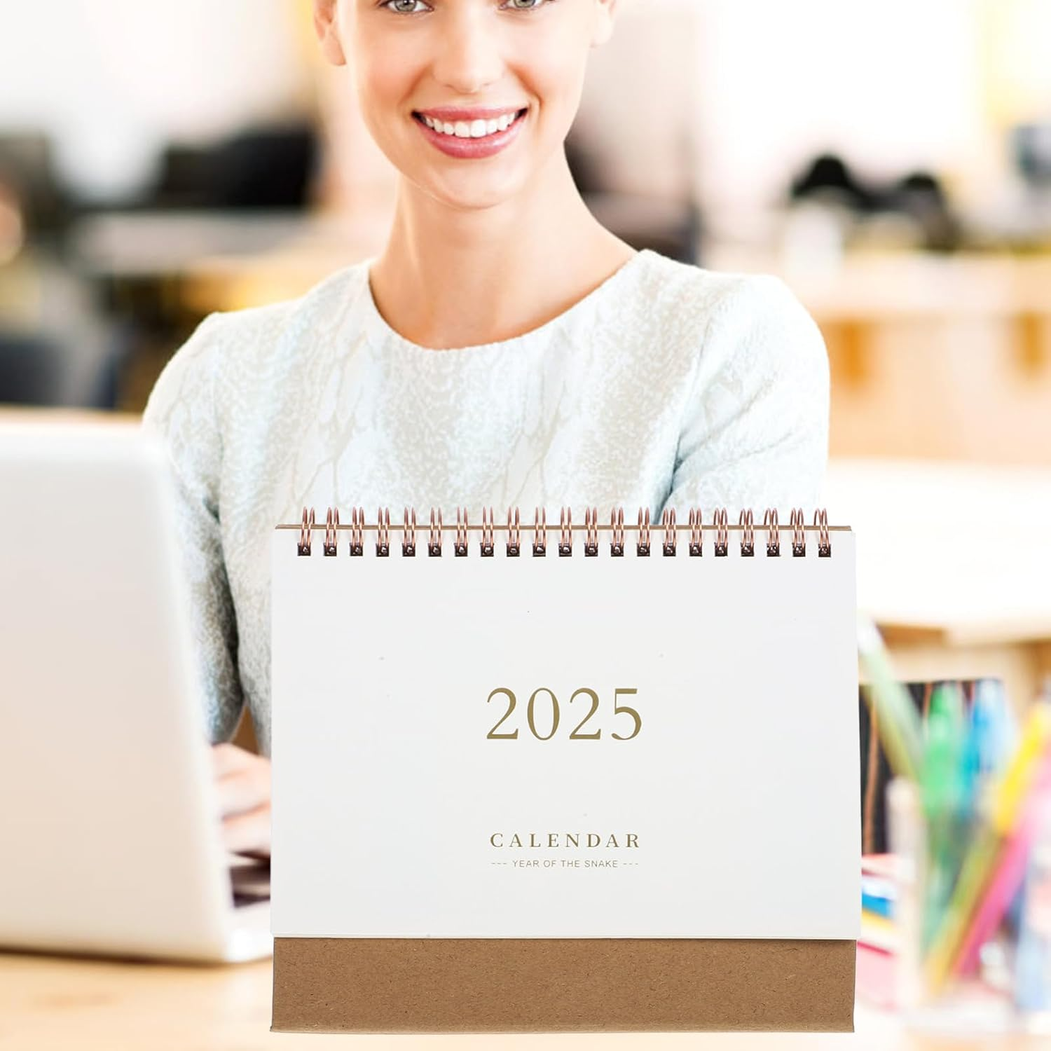 KALLORY Desk Calendar 2025-2026 Monthly Desktop Calendar 2025 Standing Flip Calendar Standing Desk Calendar Planning Calendar for Home Office School image number 2
