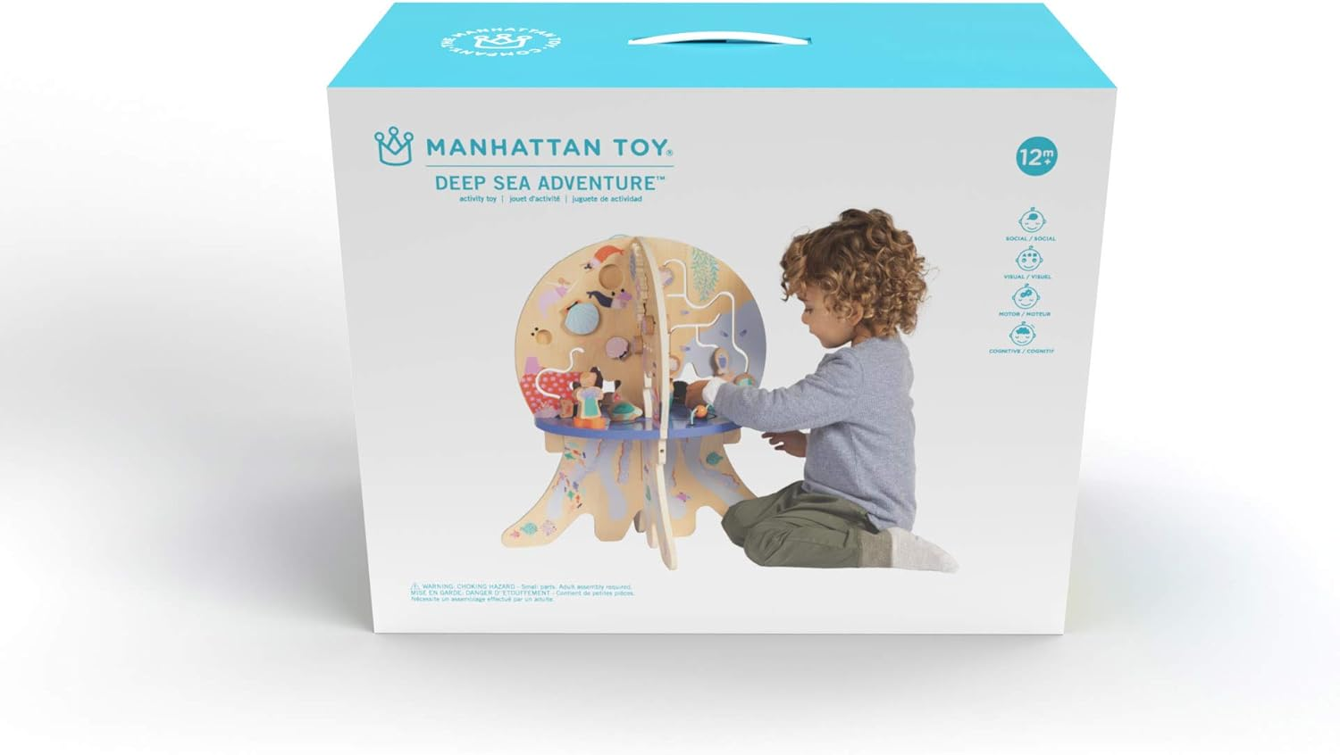 Manhattan Toy Deep Sea Adventure Wooden Toddler Activity Centre with Clacking Clams, Spinning Gears, Gliders and Bead Runs image number 5